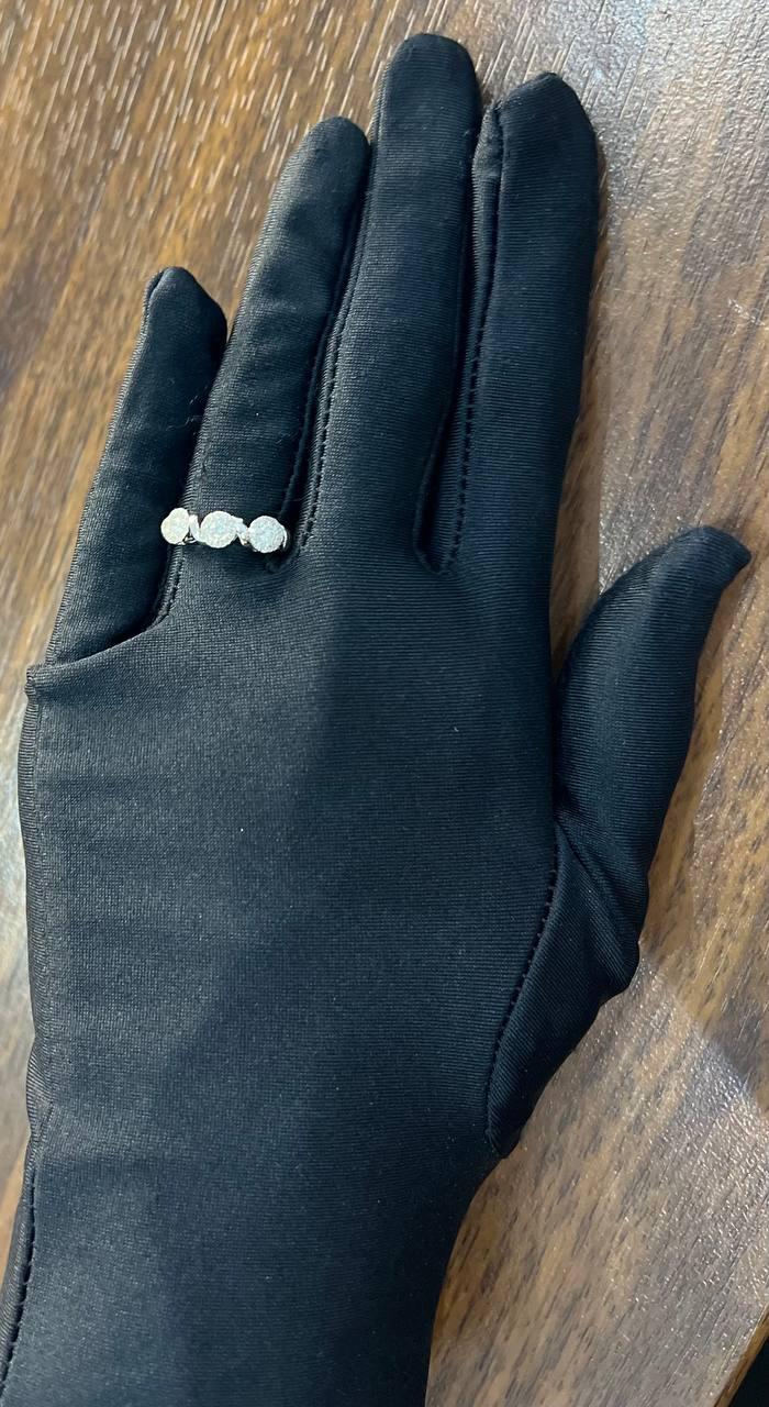 Diamonds Pave Set Round Cluster Halo Set White Gold Statement Three Stone Ring
