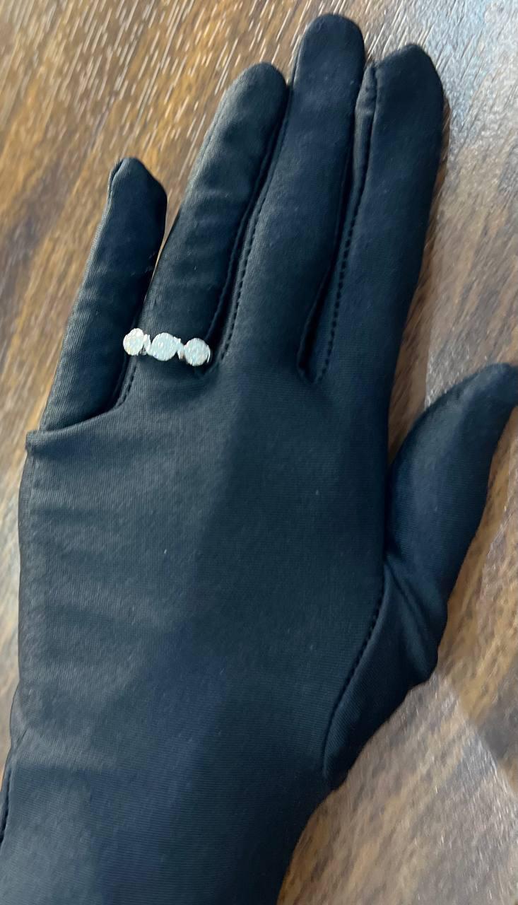 Diamonds Pave Set Round Cluster Halo Set White Gold Statement Three Stone Ring