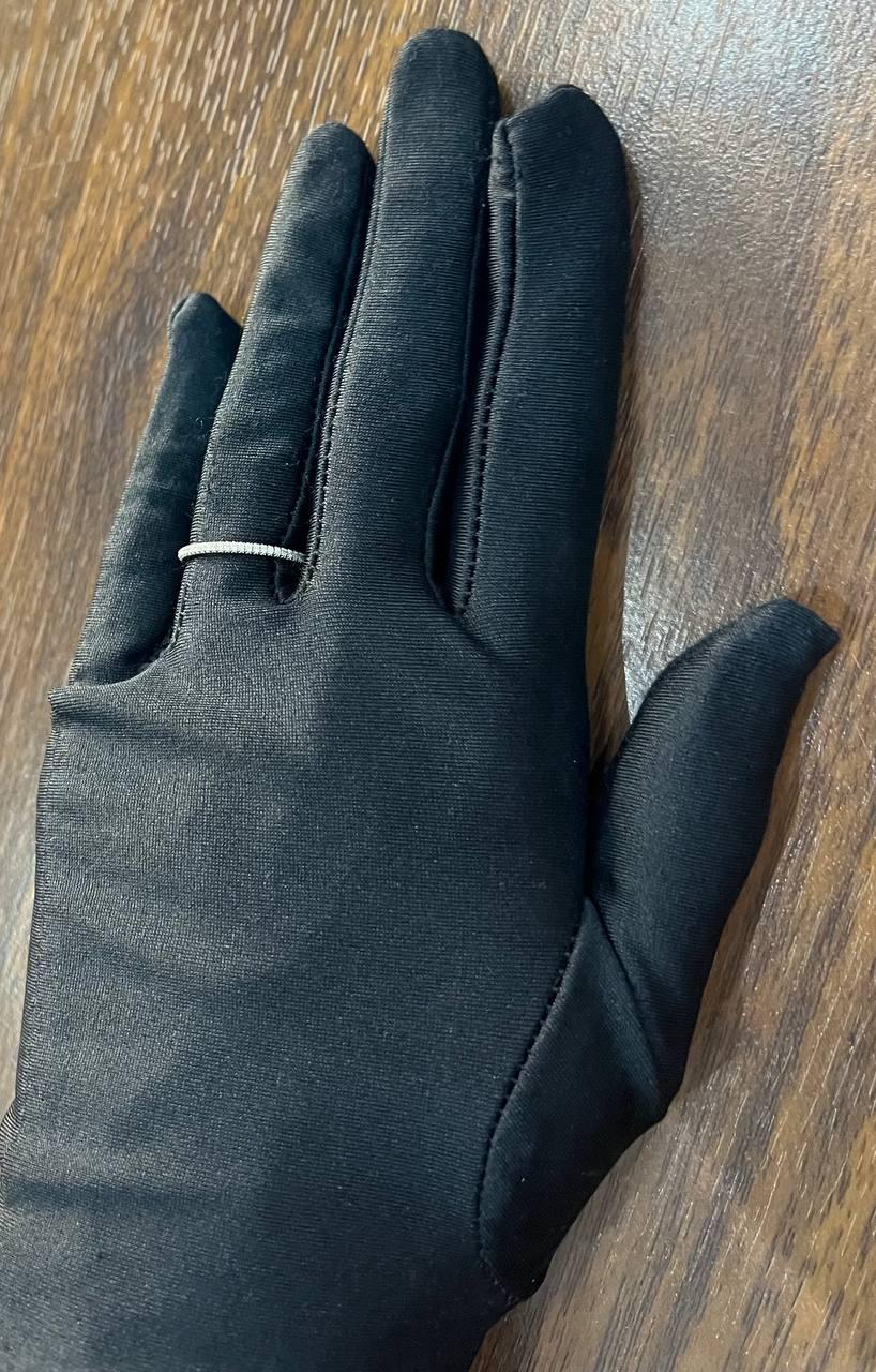 Diamond Pave Set 14K White Gold Dainty Thin Classic Band Ring