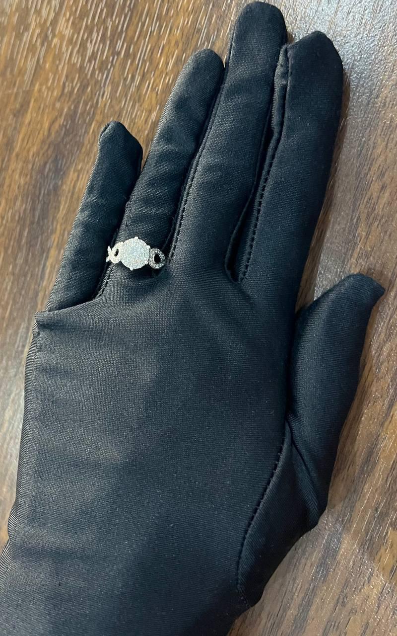 Diamonds Pave Set Cluster Round Halo Bypass Spiral 14K White Gold Statement Ring
