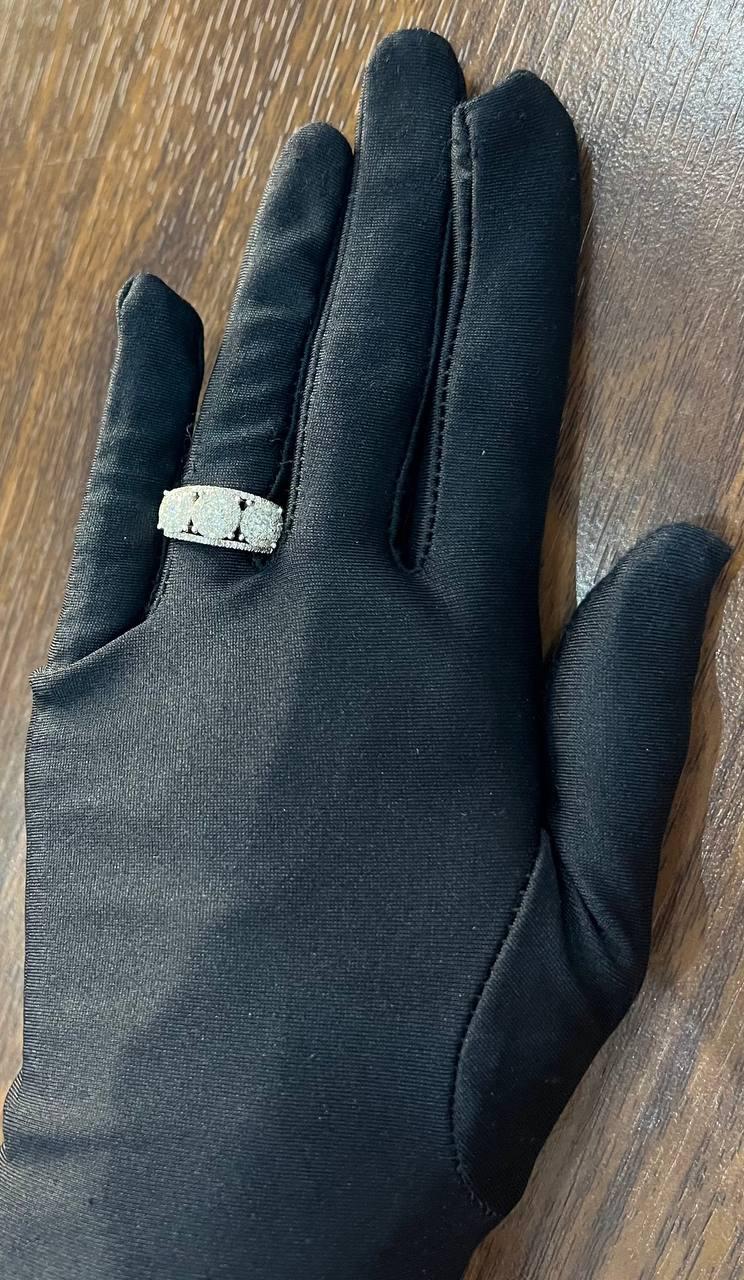 Diamonds Pave Set Round Cluster Halo Set White Gold Statement Three Stone Ring