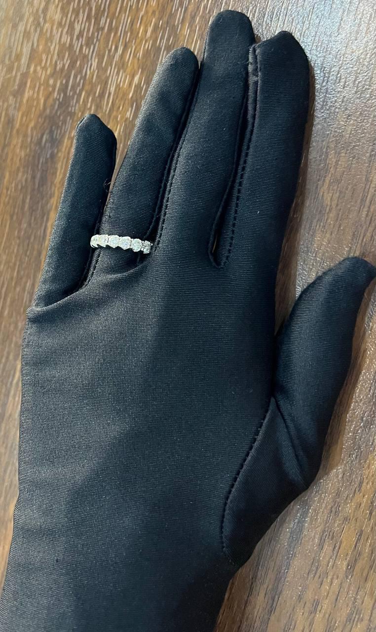 Classic Scallop Prong Set Eternity Round Brilliant Diamond White Gold Band Ring