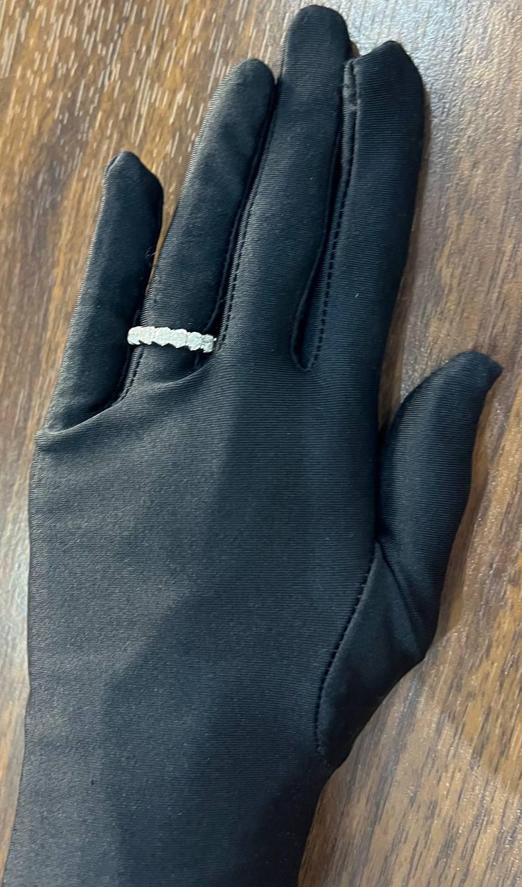 Classic Scallop Prong Set Eternity Round Brilliant Diamond White Gold Band Ring