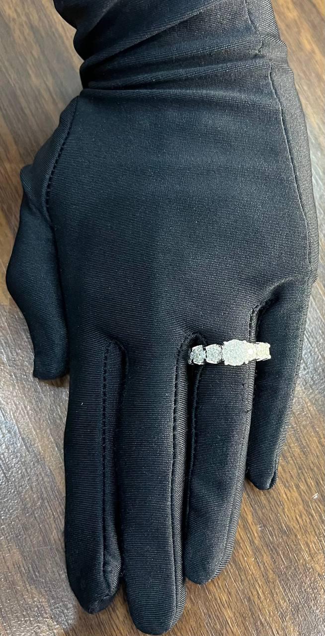 Diamonds Pave Set Cluster Halo Set 14K White Gold Statement Ring