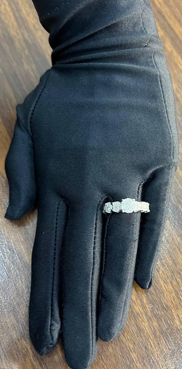 Diamonds Pave Set Cluster Halo Set 14K White Gold Statement Ring