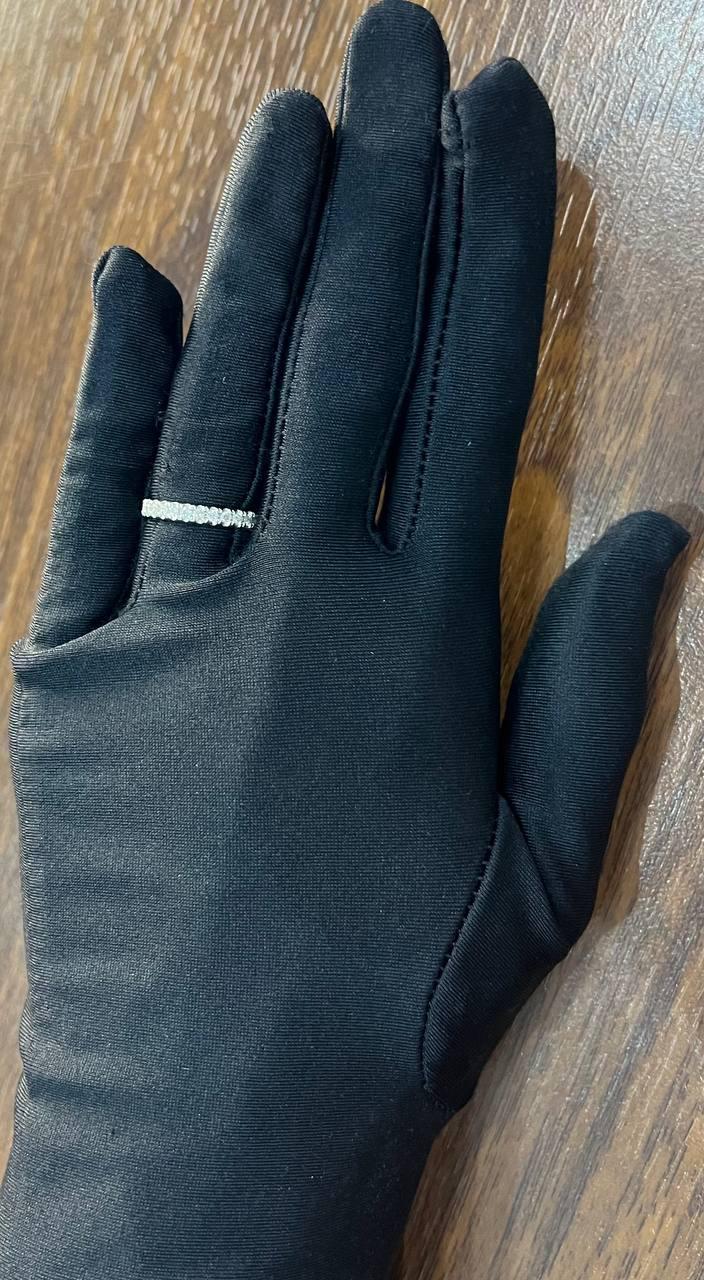 Classic Inset Round Brilliant Diamond Line 14K White Gold Band Ring