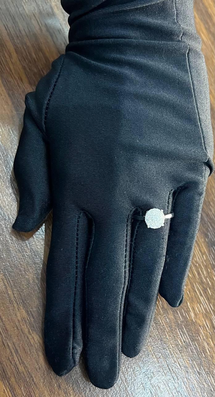 Diamonds Pave Set Round Cluster Halo Set 14K White Gold Statement Ring