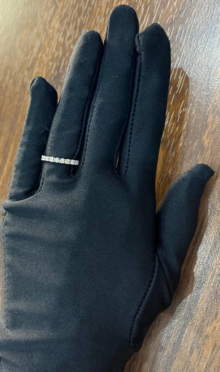 Classic Scallop Set Round Brilliant Diamond Line 14K White Gold Band Ring