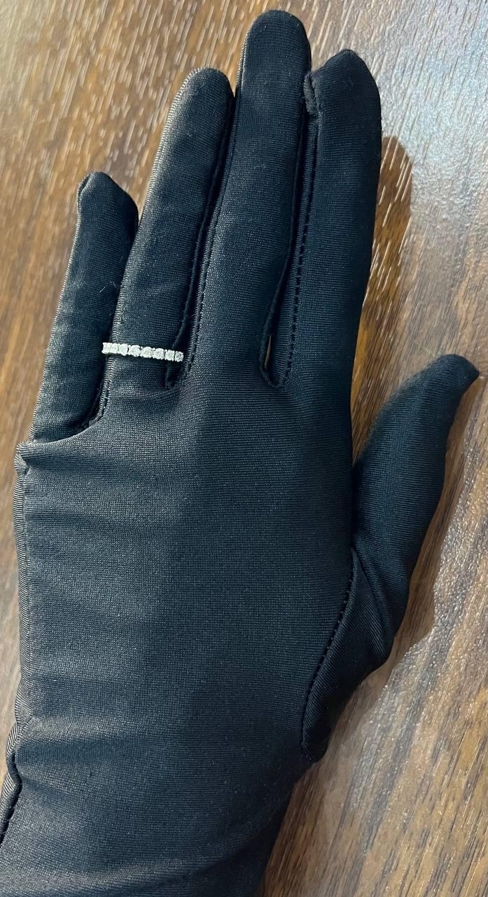 Classic Scallop Set Round Brilliant Diamond Line 14K White Gold Medium Band Ring