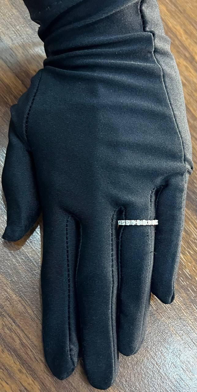 Classic Scallop Set Round Brilliant Diamond Line 14K White Gold Band Ring