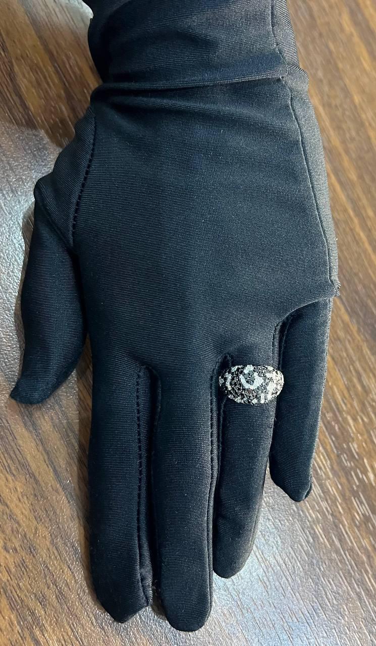 Black White Diamonds Pave Set 14K White Gold Statement Cocktail Unique Ring