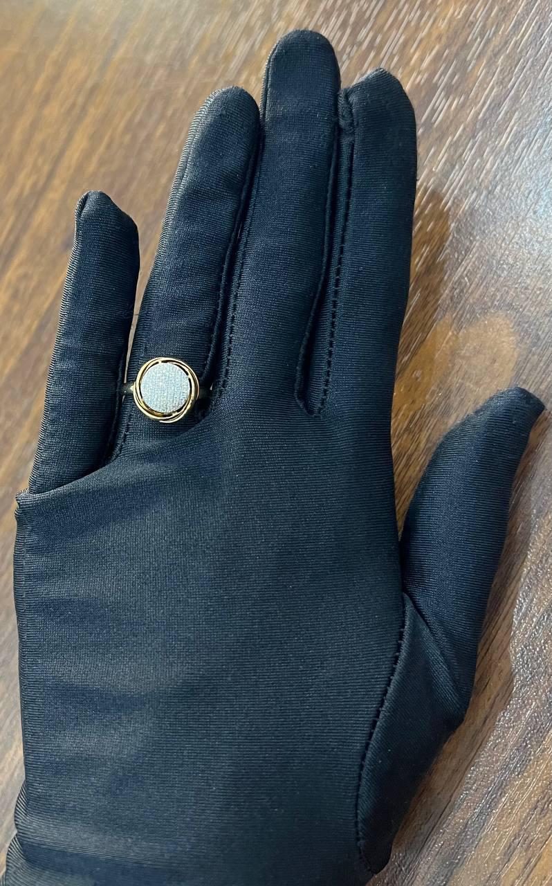 Diamonds Pave Circle Rose Flower Layers 14K Yellow Gold Statement Ring