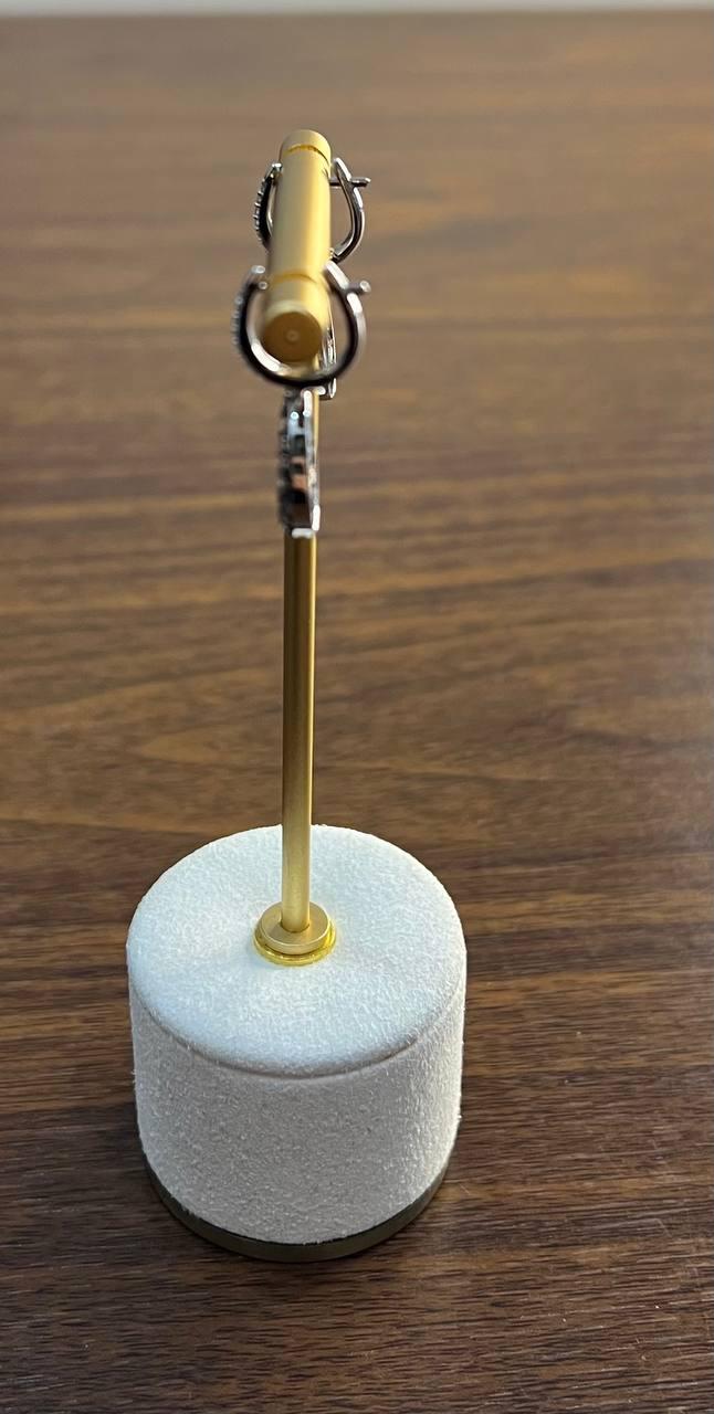 Teardrop Shape White Champagne Diamond Statement 14K White Gold Huggie Earrings