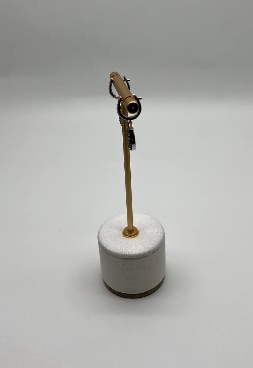 Teardrop Shape White Champagne Diamond Statement 14K White Gold Huggie Earrings