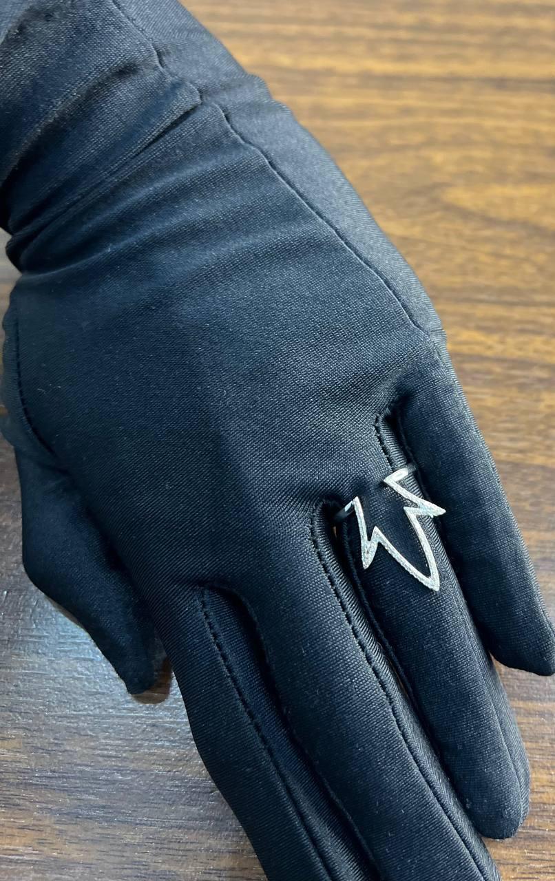 Crown Geometric Minimalist Brilliant Cut White Diamond 14 Karat White Gold Ring