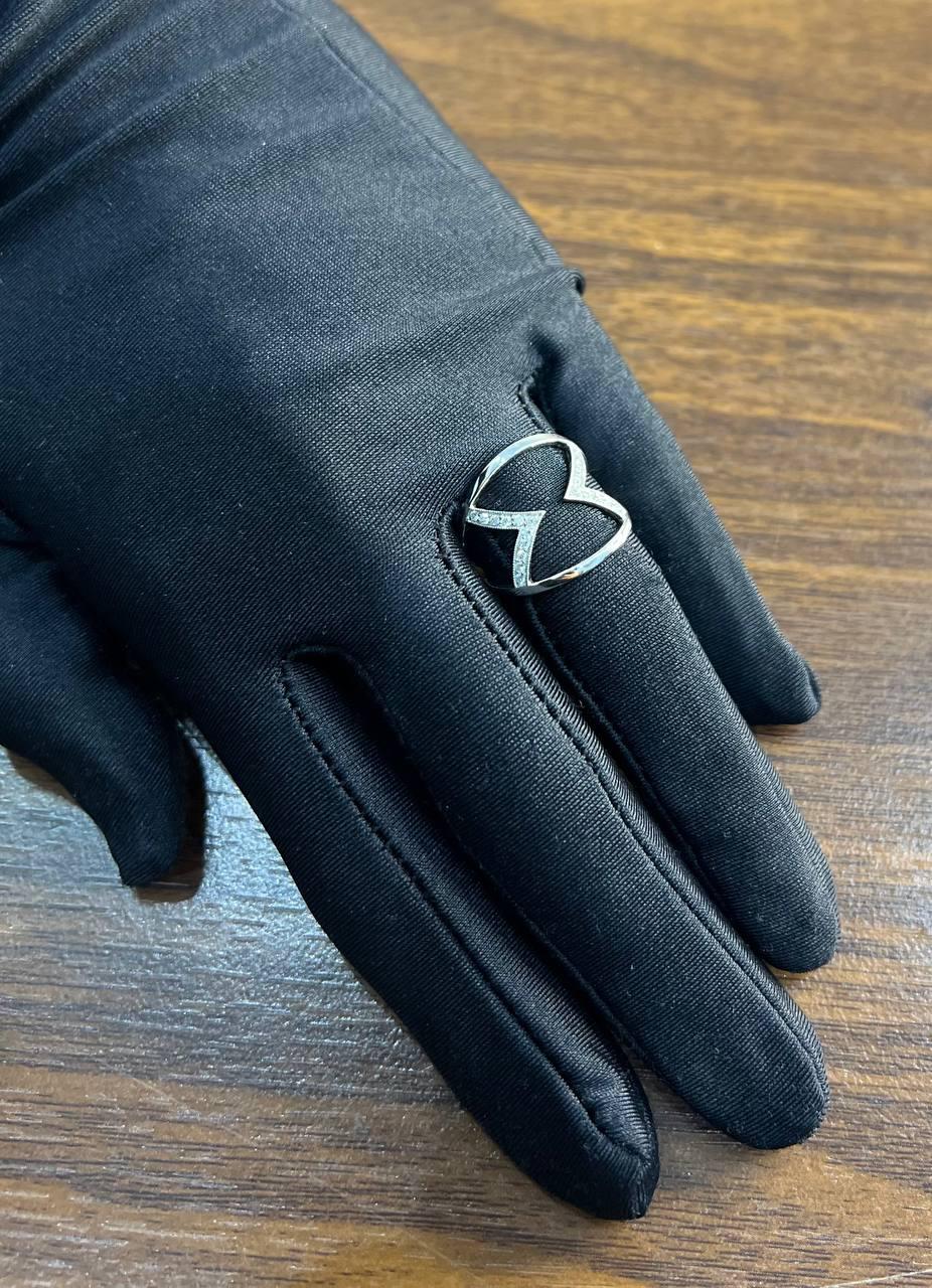 White Brilliant Cut Diamond Geometric Triangle 14K White Gold Statement Ring