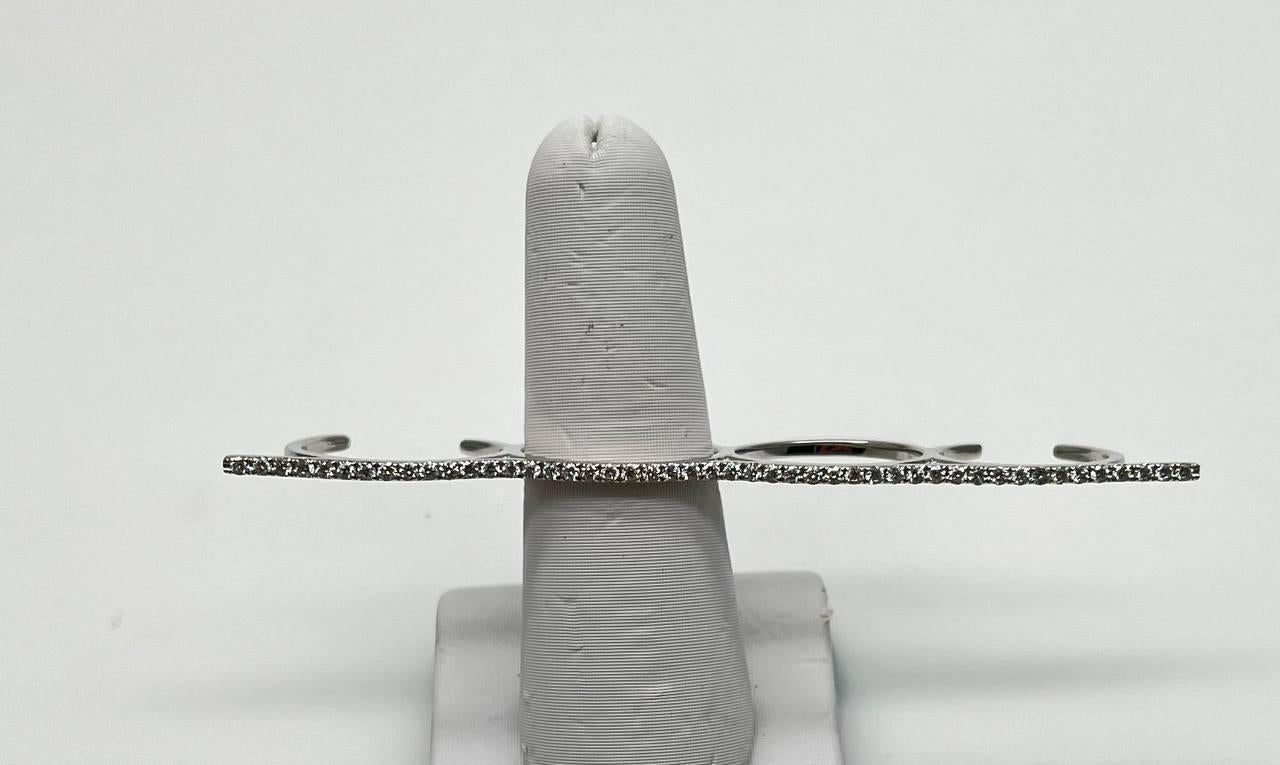 Full Finger Hand White Brilliant Diamond Knuckle 14K White Gold Statement Ring