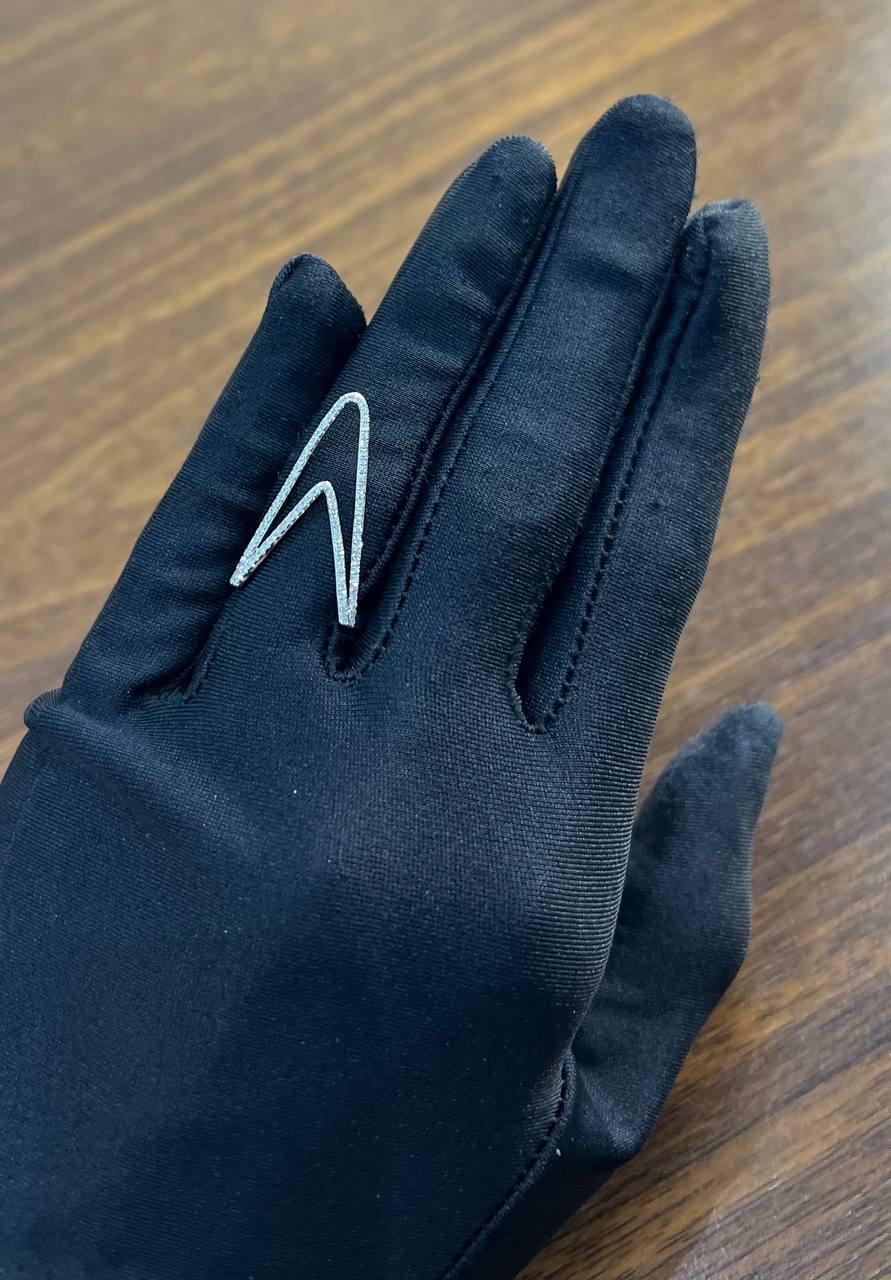 Crown Geometric Triangle Brilliant Cut White Diamond 14 Karat White Gold Ring