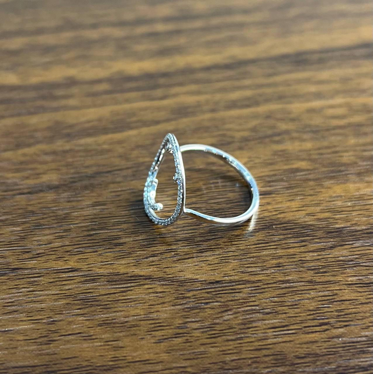 Smile Smiley Face Emoji White Diamond Halo 14K White Gold Statement Fun Ring