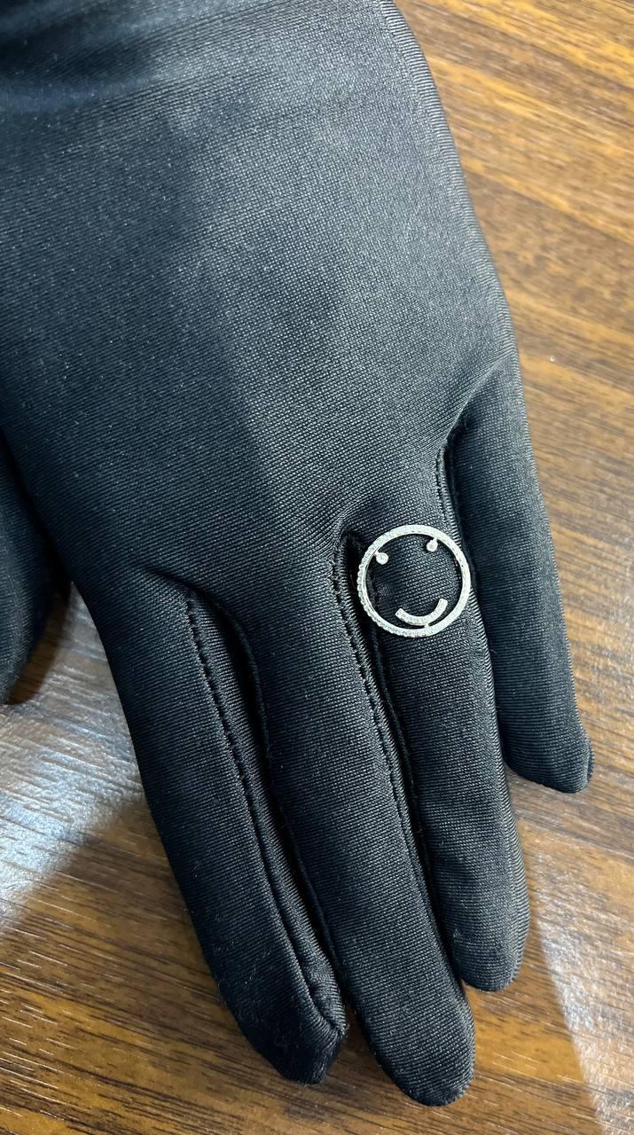 Smile Smiley Face Emoji White Diamond Halo 14K White Gold Statement Fun Ring