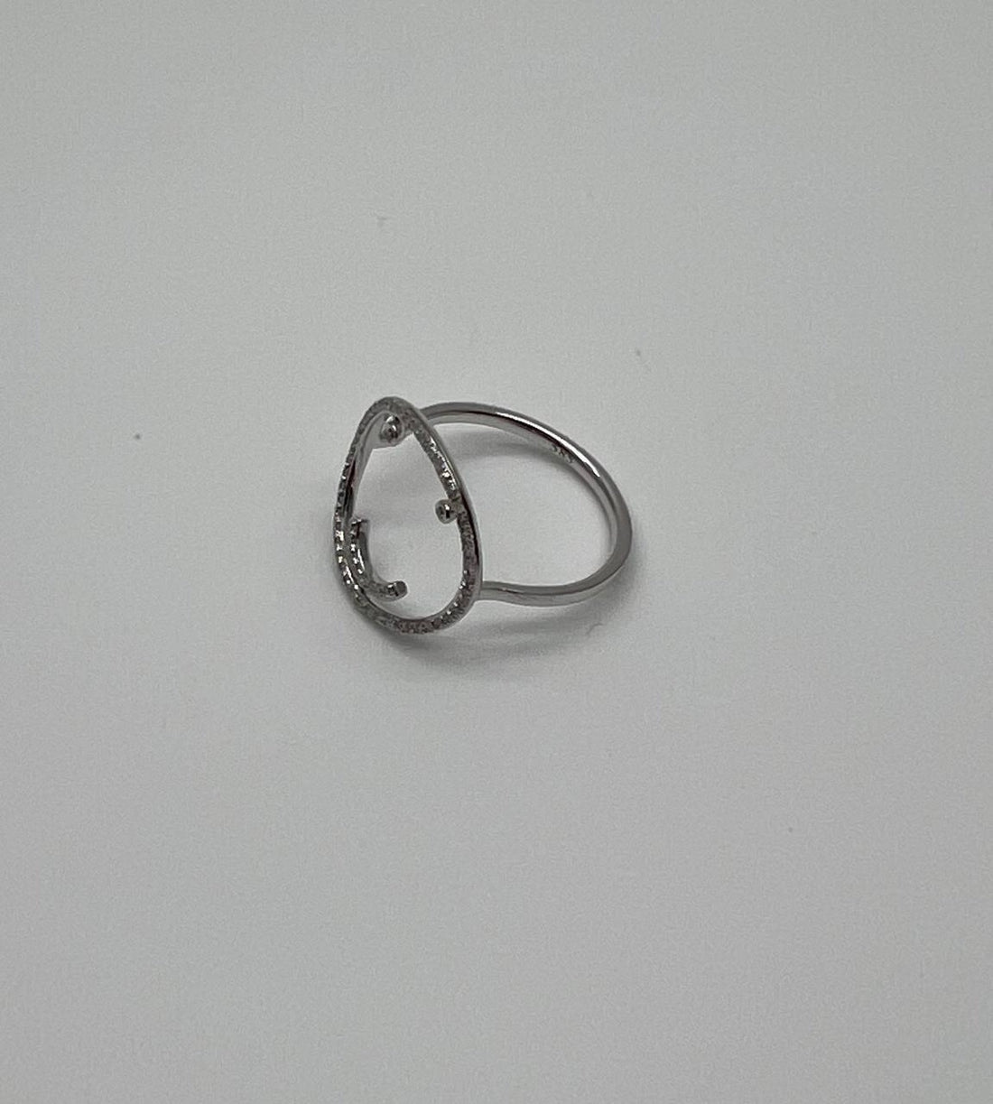 Smile Smiley Face Emoji White Diamond Halo 14K White Gold Statement Fun Ring