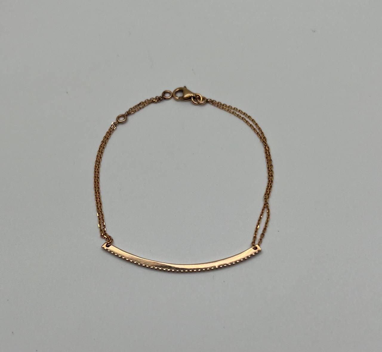 Classic Diamond Line Bar Statement 18K Gold Chain Minimalistic Dainty Bracelet