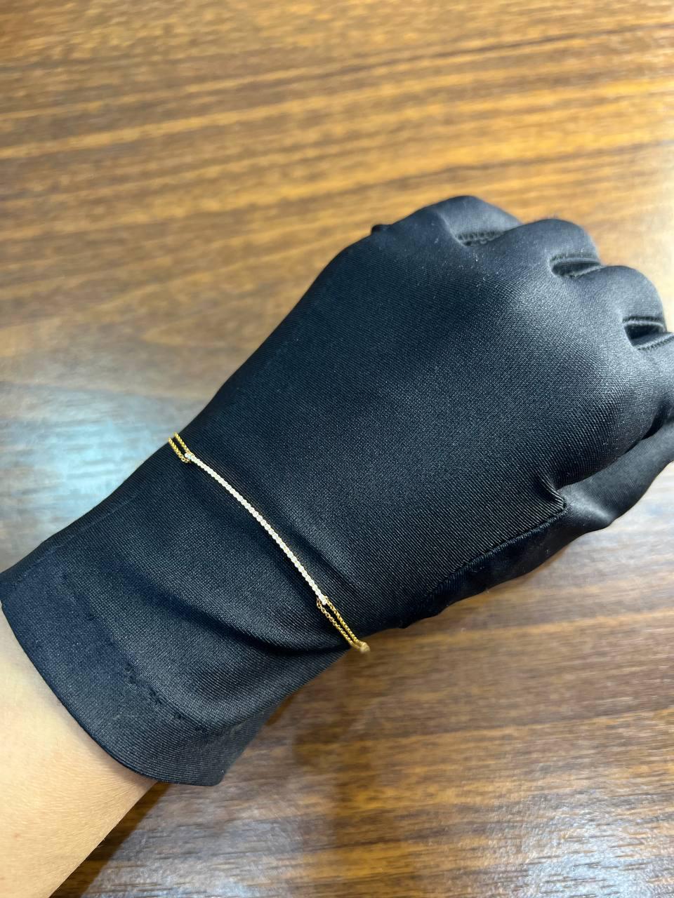 Classic Diamond Line Bar Statement 18K Gold Chain Minimalistic Dainty Bracelet