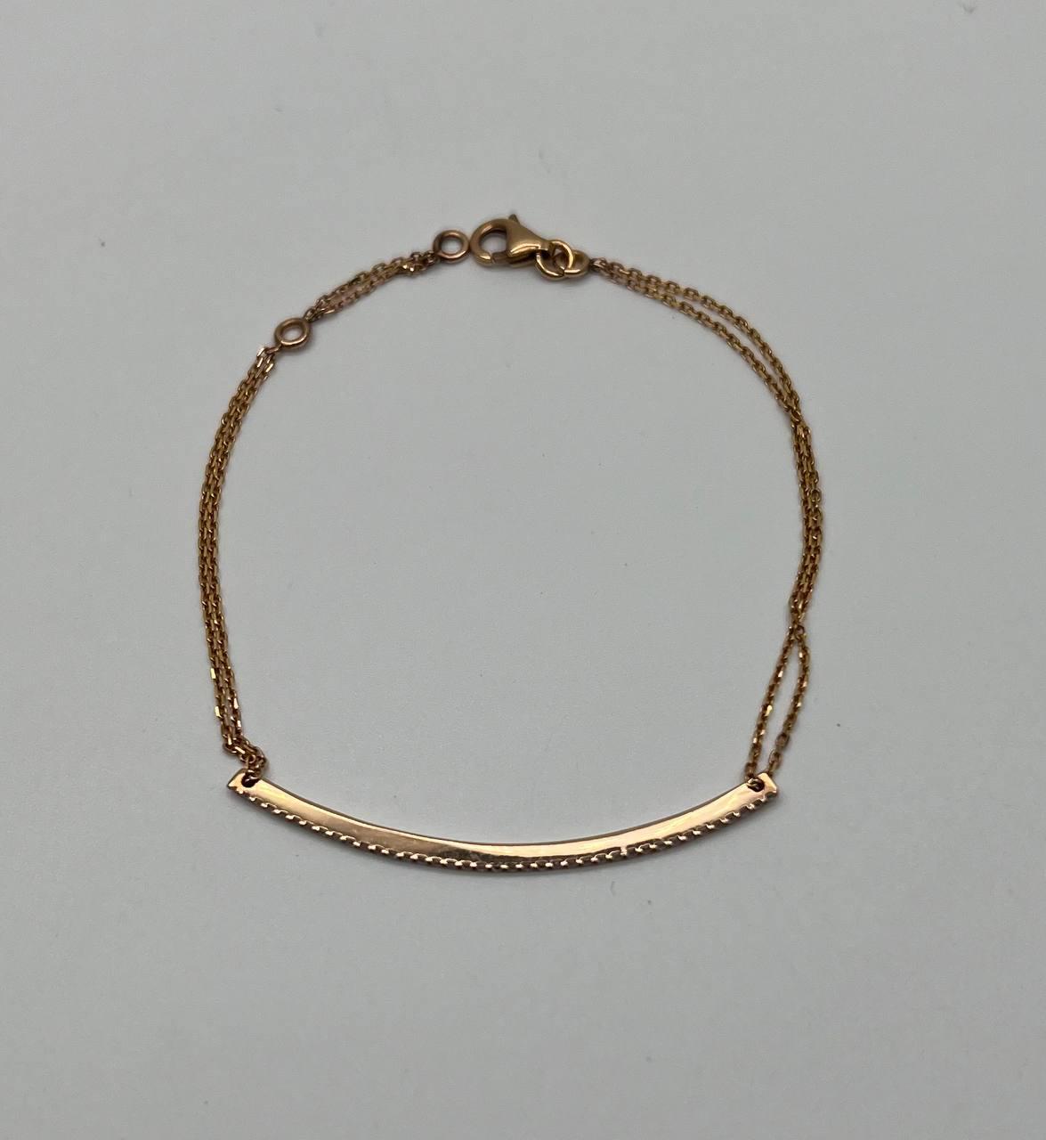Classic Diamond Line Bar Statement 18K Gold Chain Minimalistic Dainty Bracelet