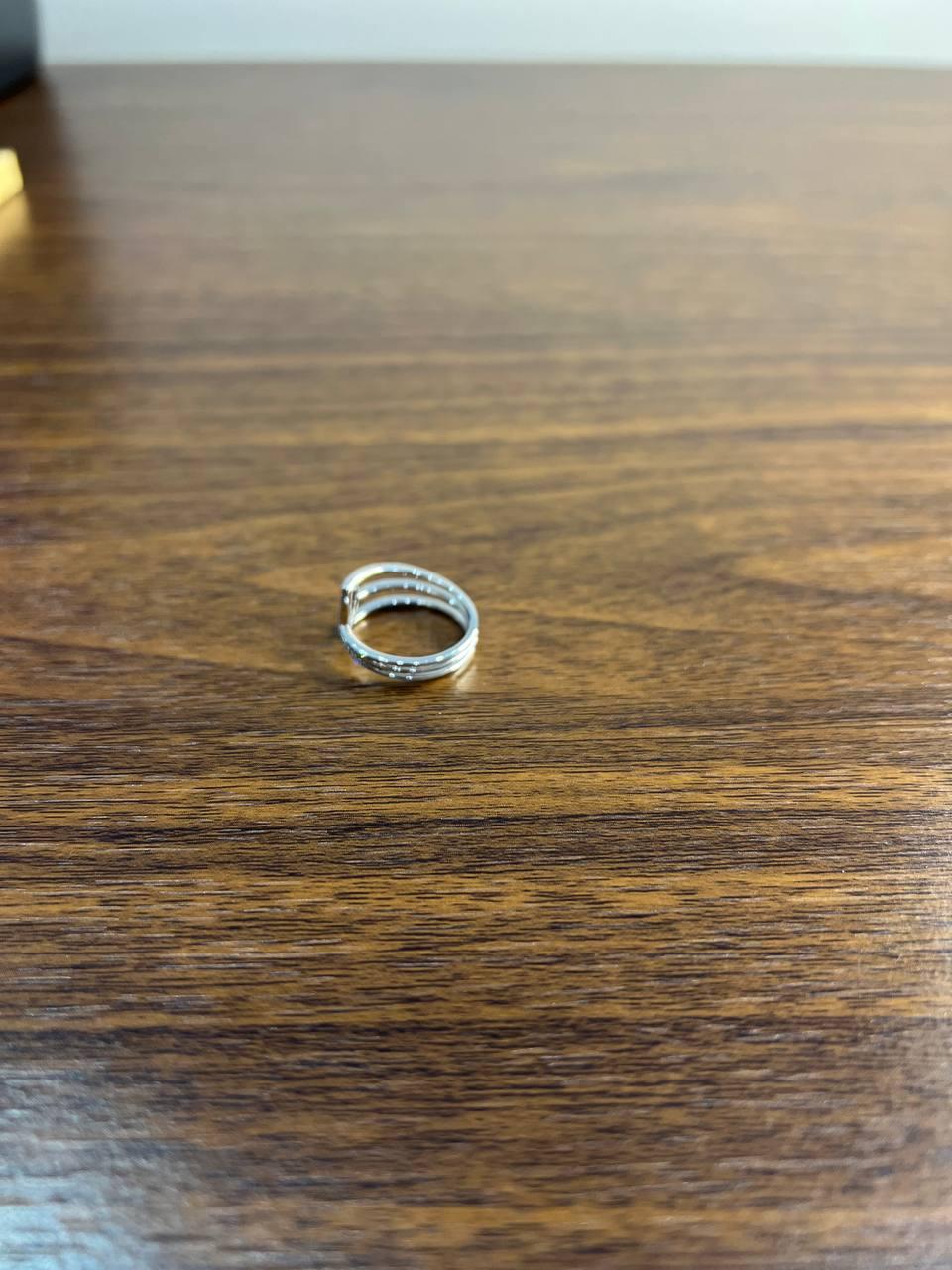 White Brilliant Diamond Pave Geometric 14 Karat White Gold Statement Ring