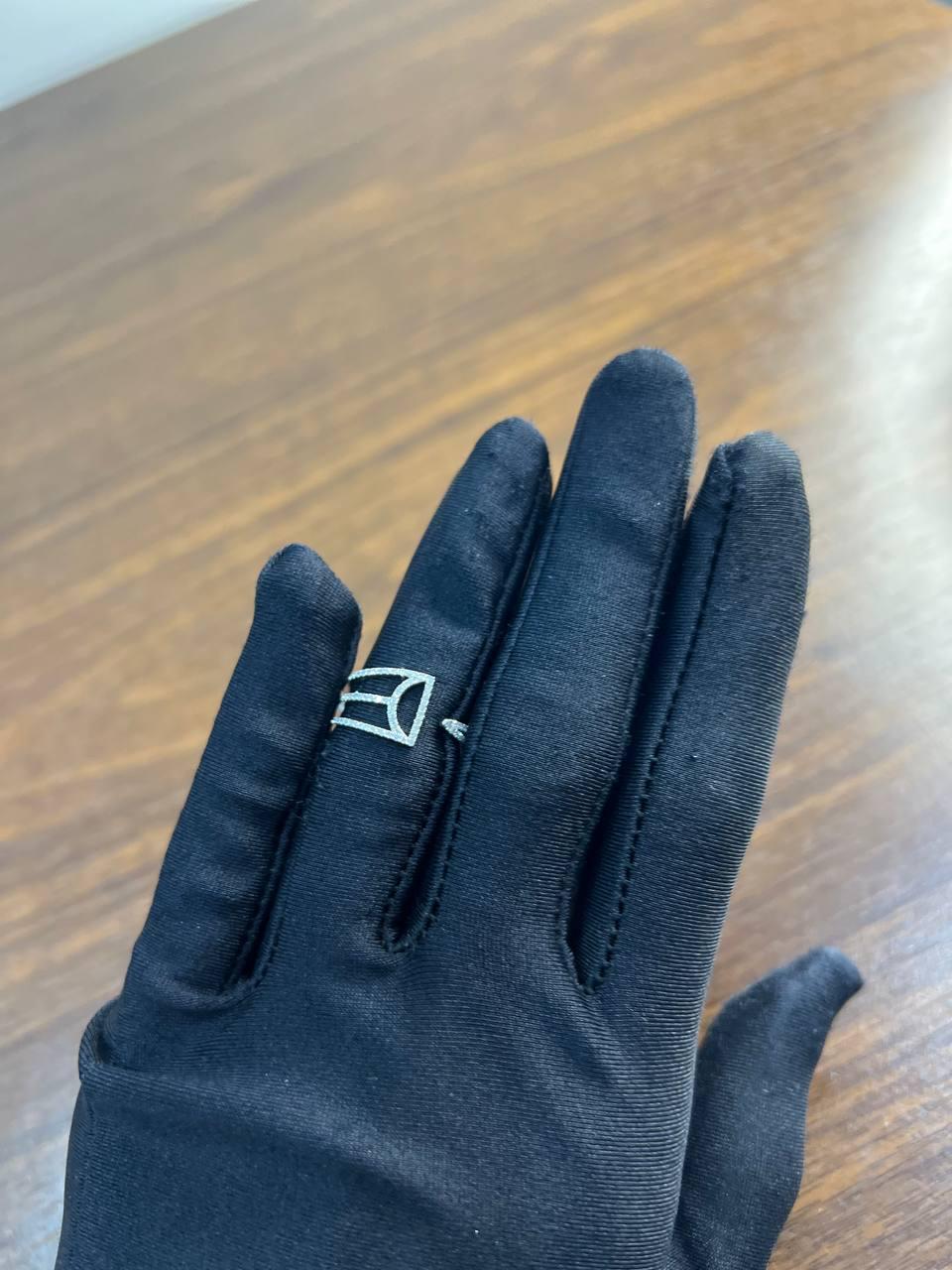 White Brilliant Diamond Pave Geometric 14 Karat White Gold Statement Ring