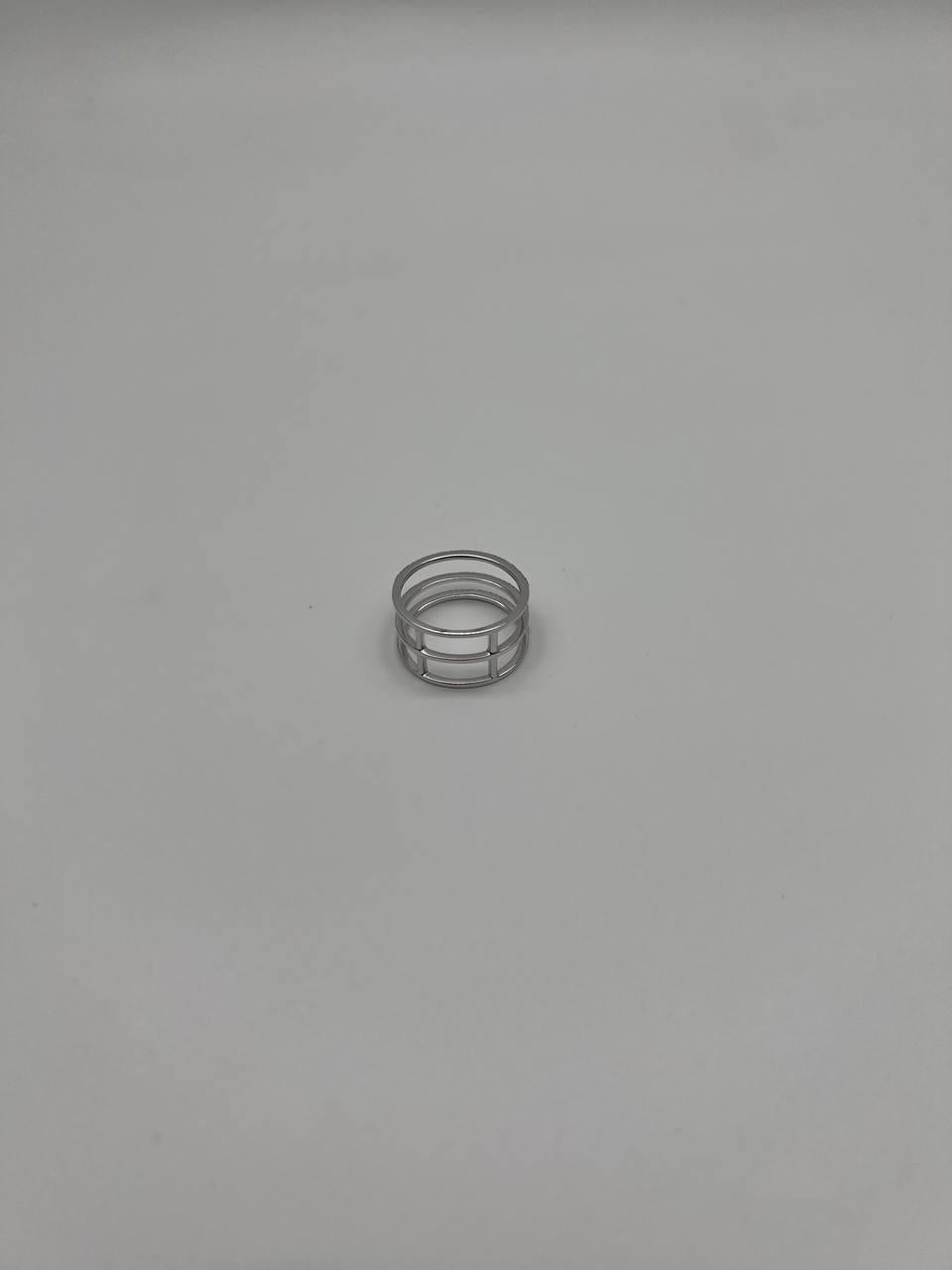 White Brilliant Diamond Pave Geometric 14 Karat White Gold Statement Ring