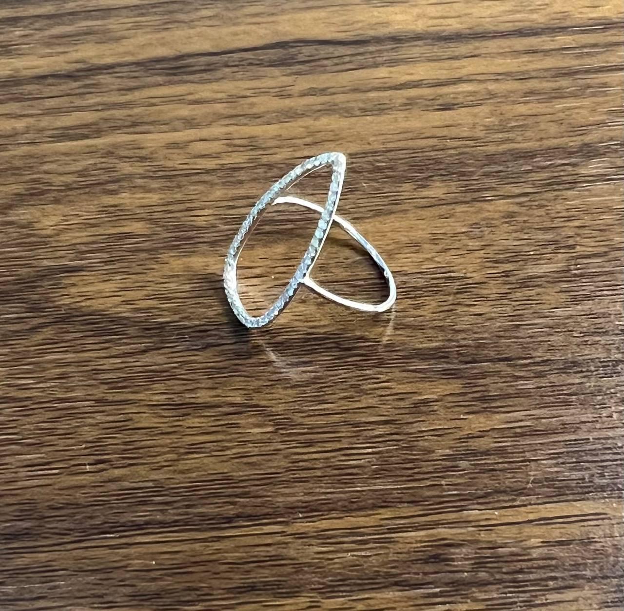 Drop Geometric Minimalist Brilliant Cut White Diamond 14 Karat White Gold Ring