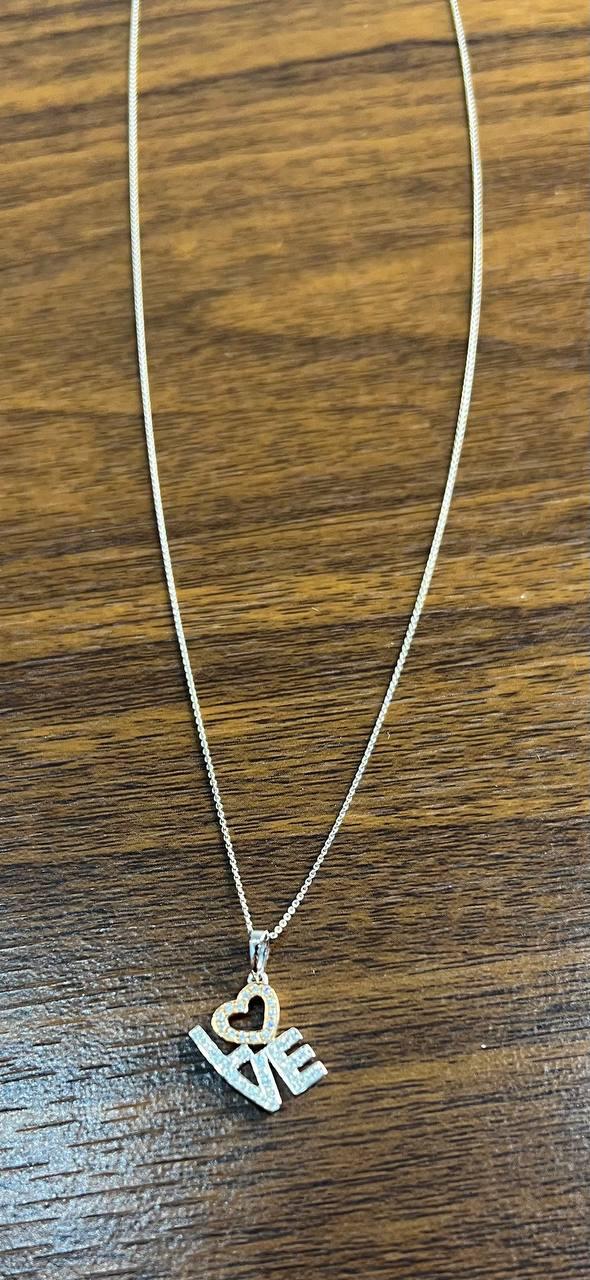 Love Heart Romance Romantic White Diamond 14K White Rose Gold Necklace Pendant