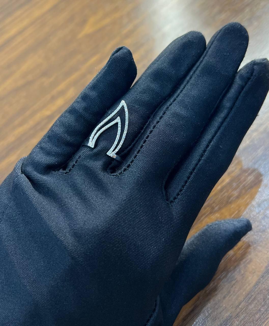 Flame Fire Geometric Triangle Cut White Diamond 14 Karat White Gold Ring