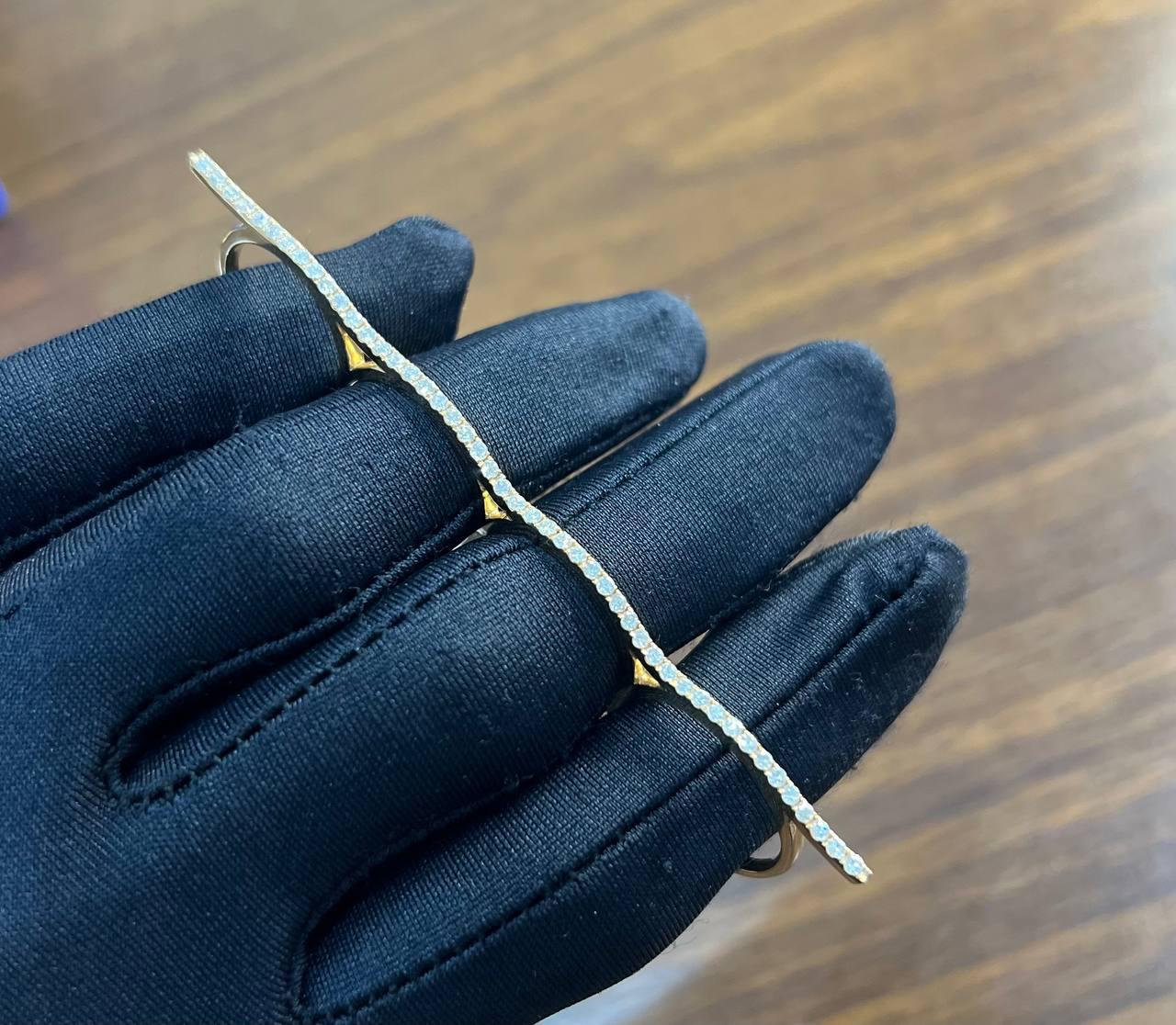 Full Finger Hand White Brilliant Diamond Knuckle 18K Rose Gold Statement Ring