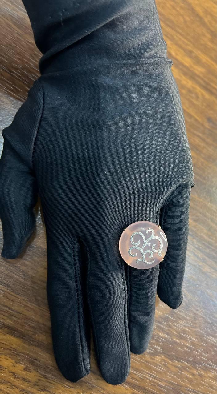 Rose Quartz Diamond 18 Karat Rose Gold Rose Theme Flowers Floral Statement Ring