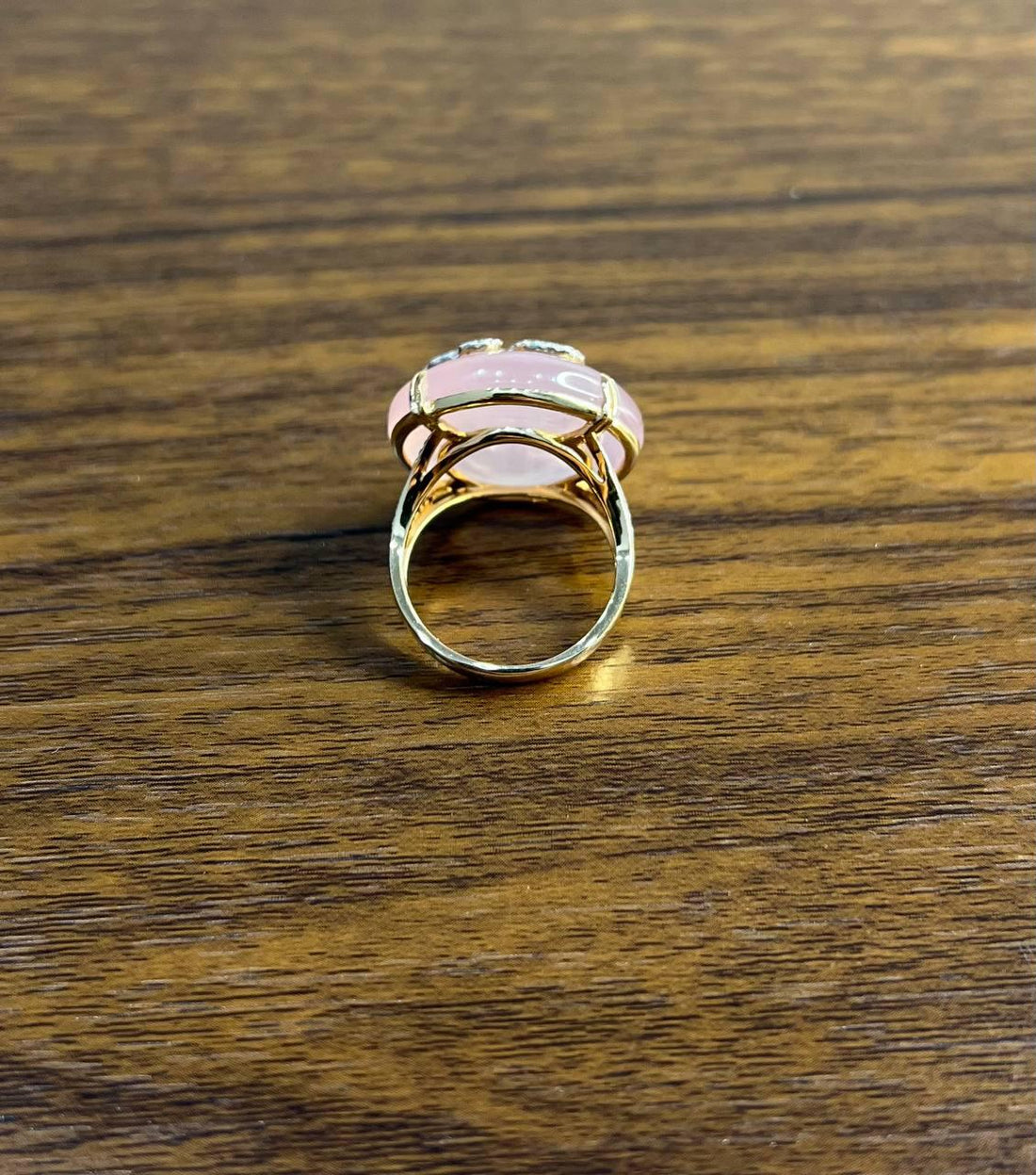 Rose Quartz Diamond 18 Karat Rose Gold Rose Theme Flowers Floral Statement Ring