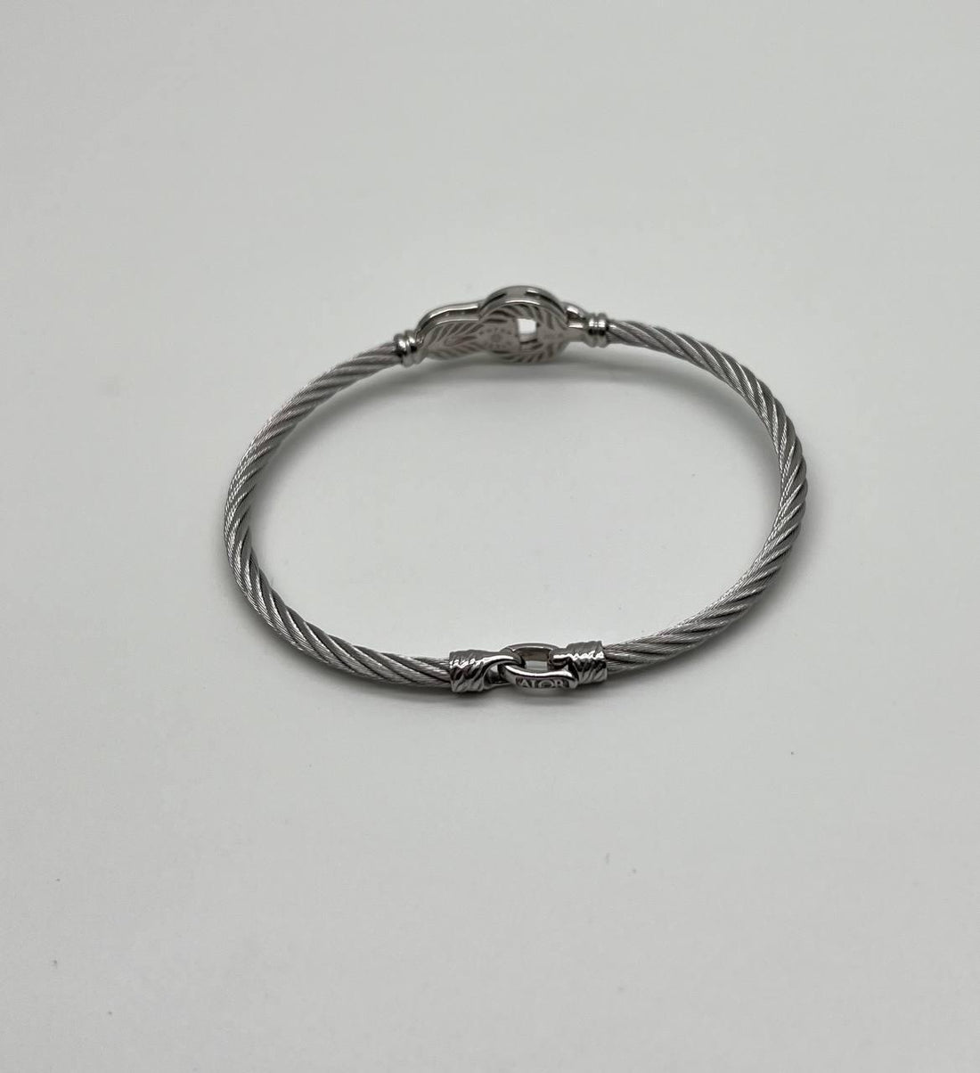 Silver Cable Row 18 Karat White Gold Diamonds Filigree Statement Symbol Bracelet