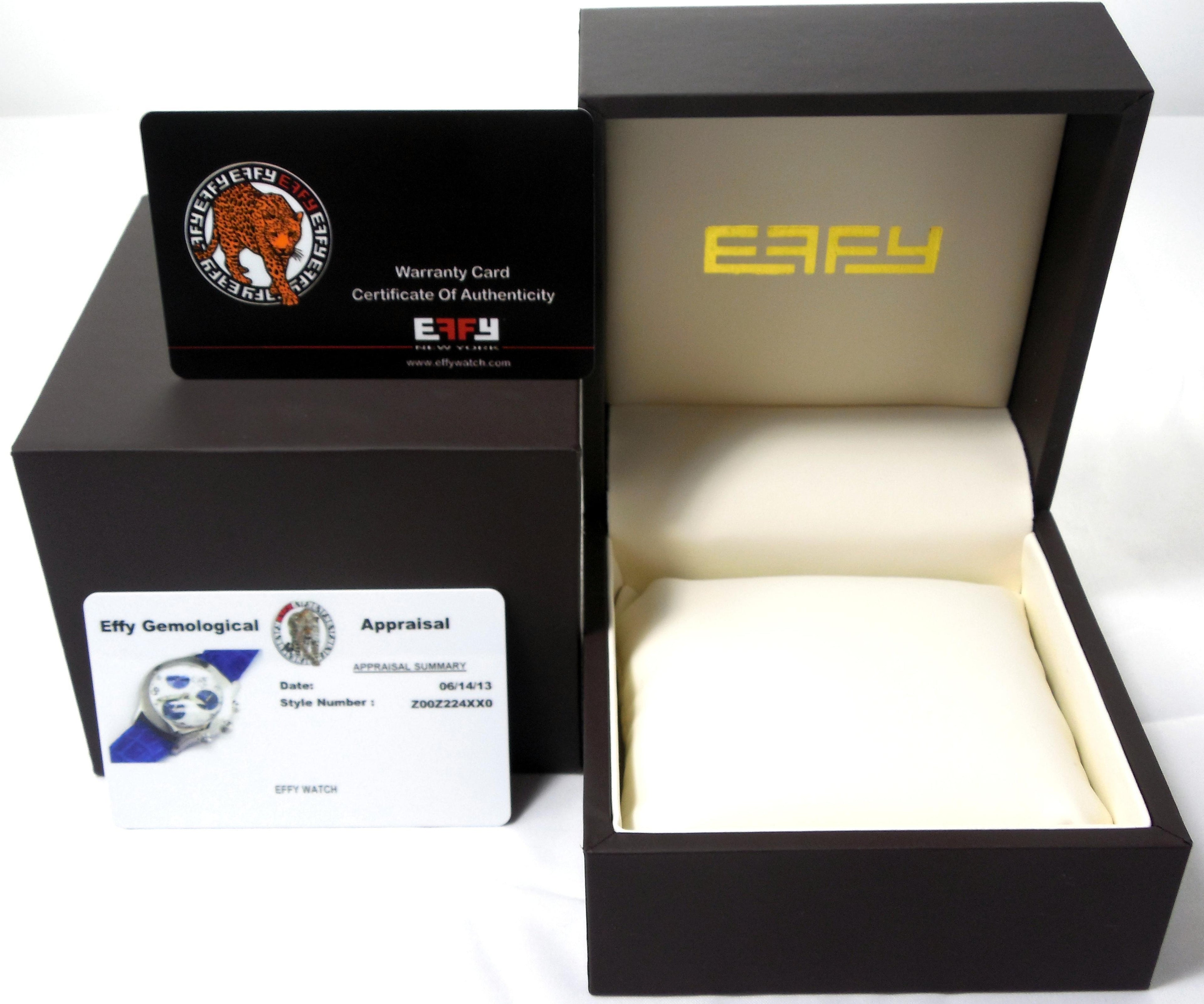 Blue Sapphire & Diamonds Pave Dial Luxury Swiss Quartz Exotic Leather Band Watch