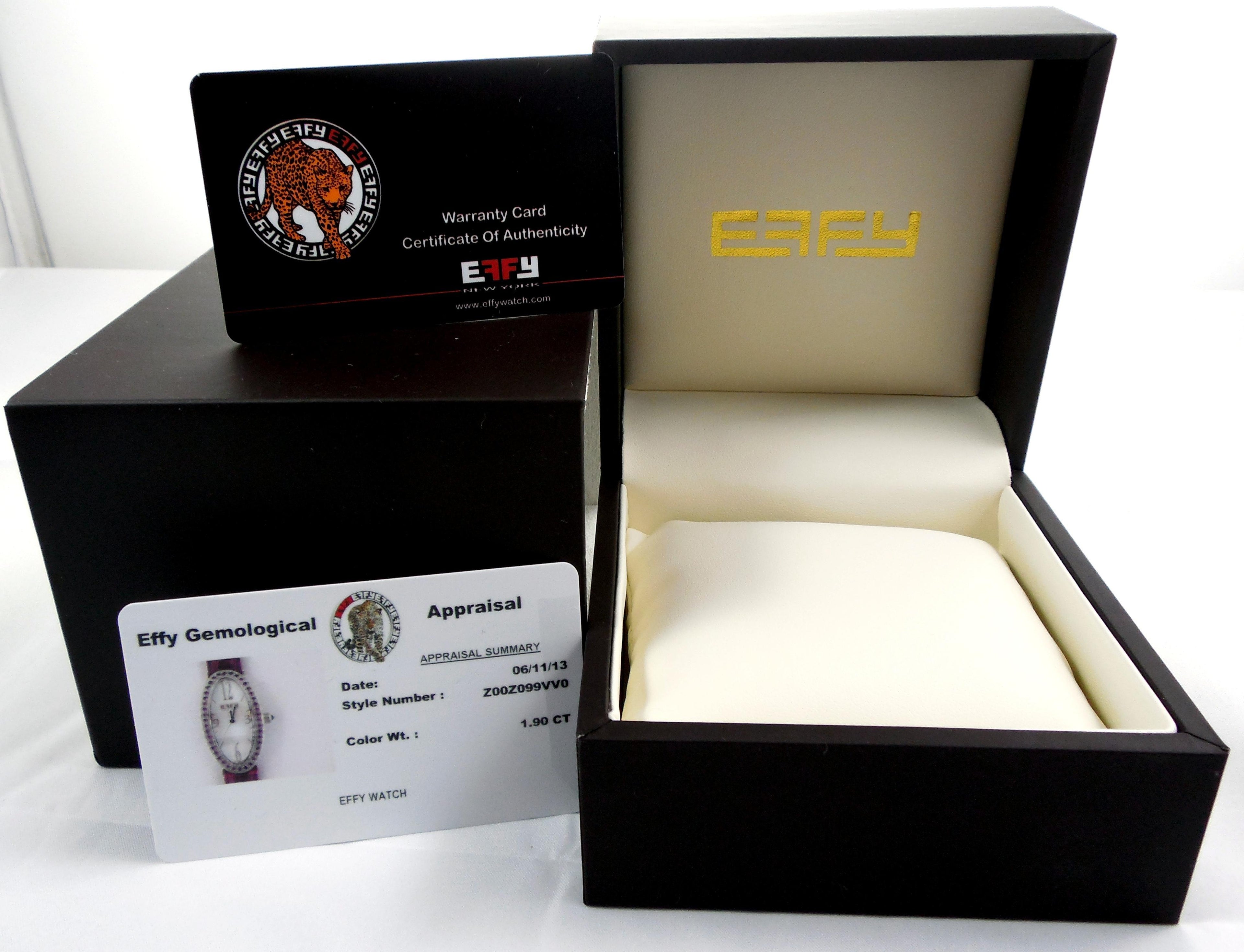 Blue Sapphires Pave Dial Luxury Swiss Quartz Exotic Leather Band Watch