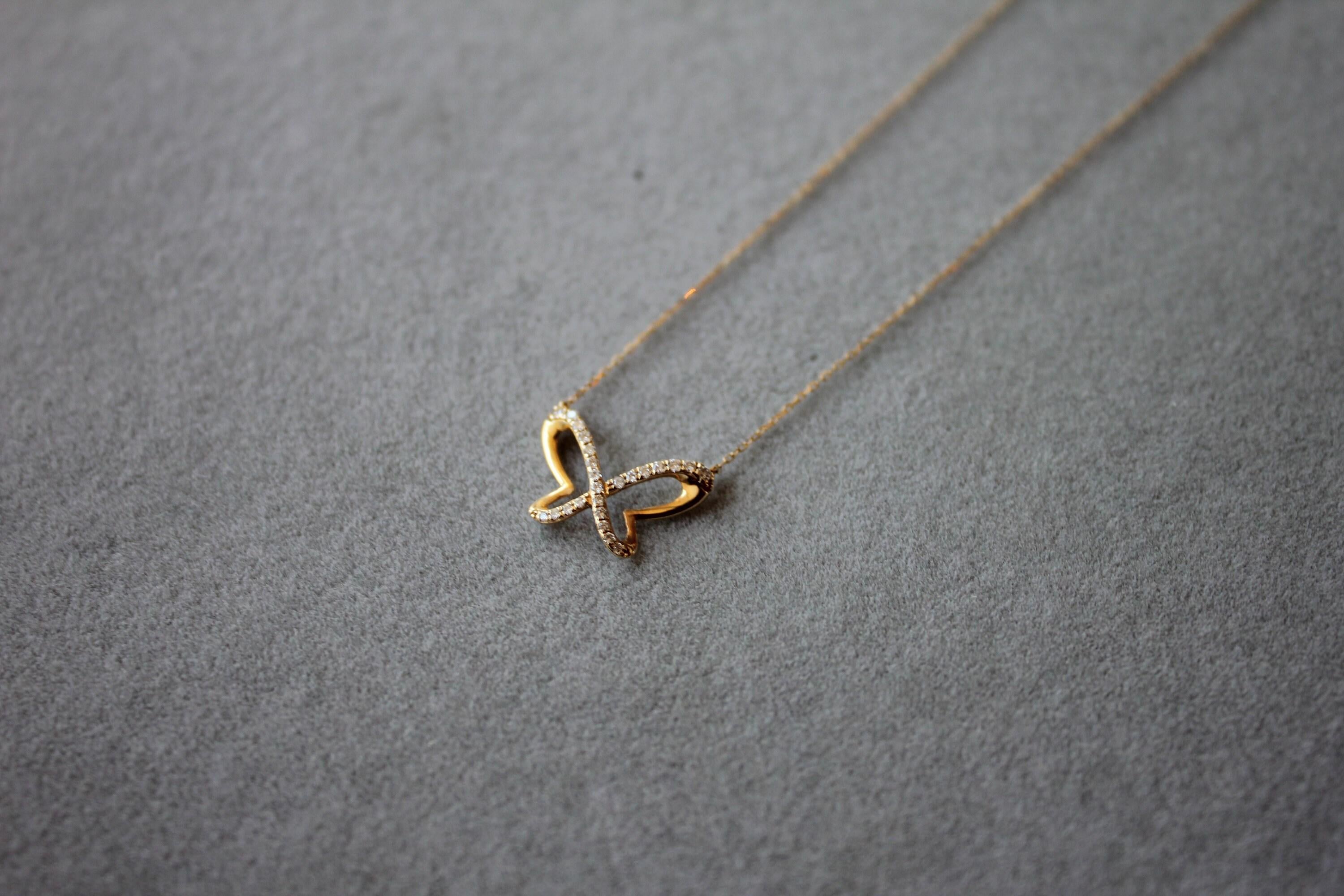 Butterfly Brilliant Cut Fauna Halo Set Pave Set White Diamonds 14 Karat Yellow G