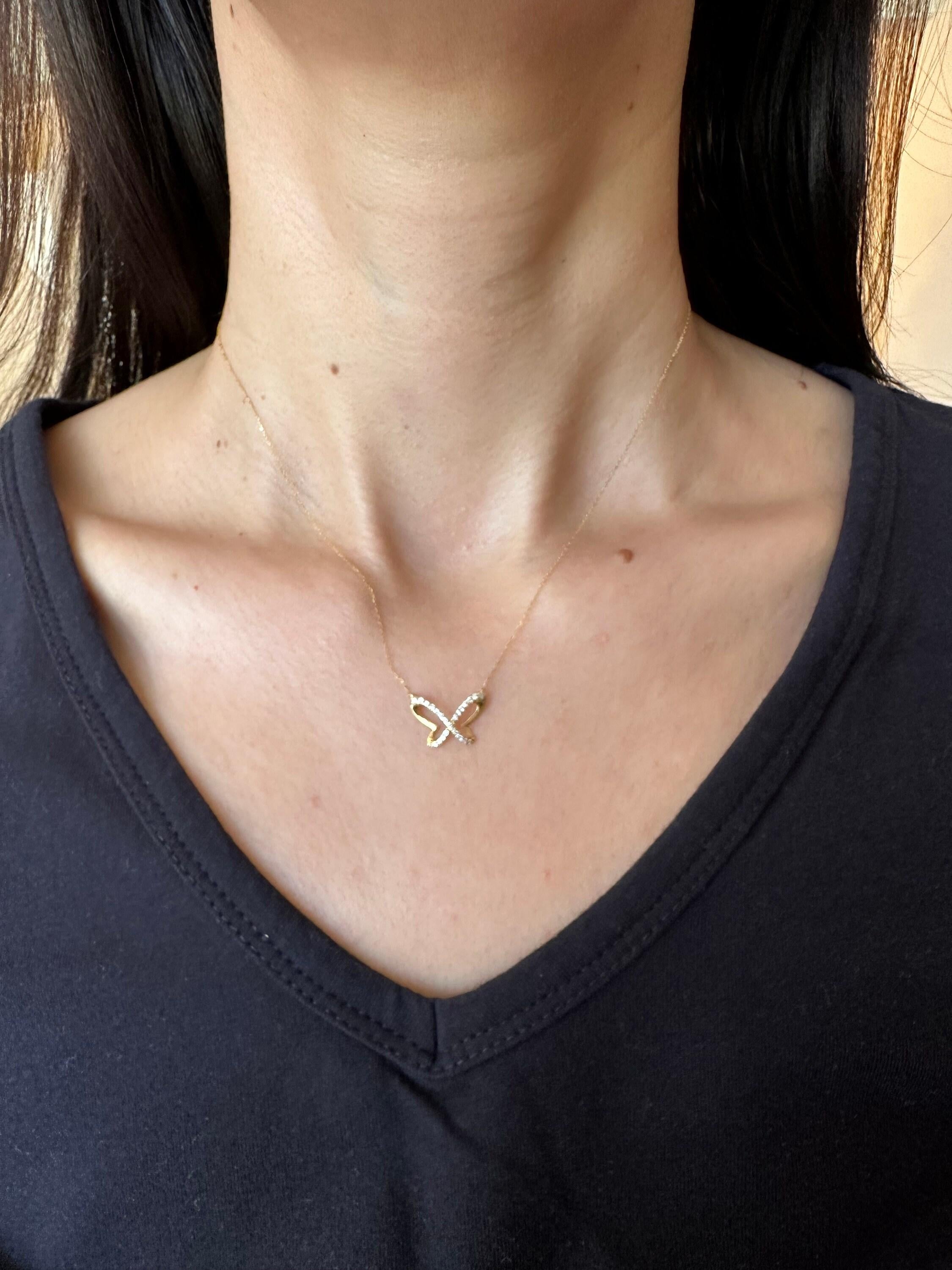 Butterfly Brilliant Cut Fauna Halo Set Pave Set White Diamonds 14 Karat Yellow G