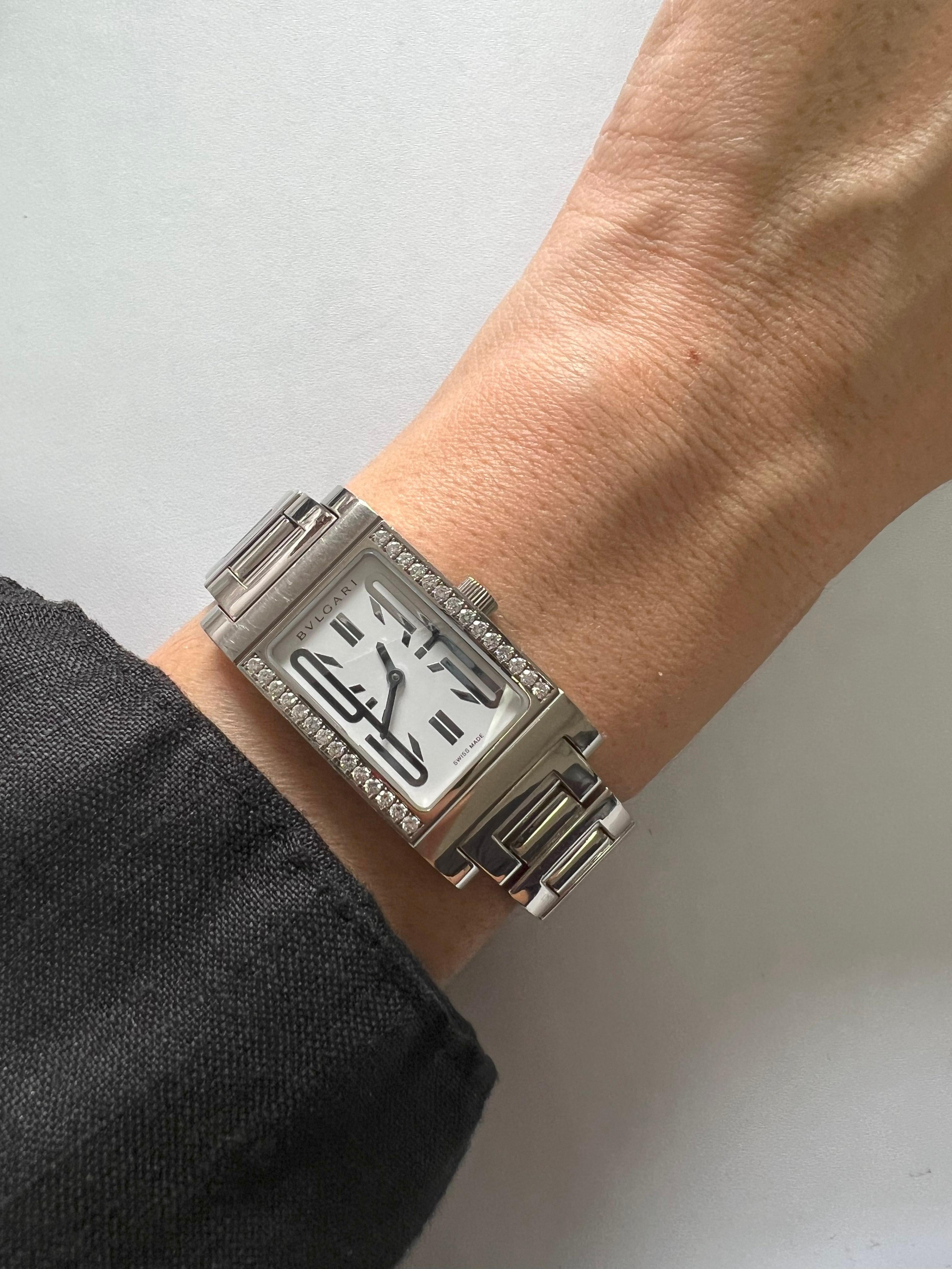 Bvlgari Assioma Diamond Dial 18 Karat White Gold Watch