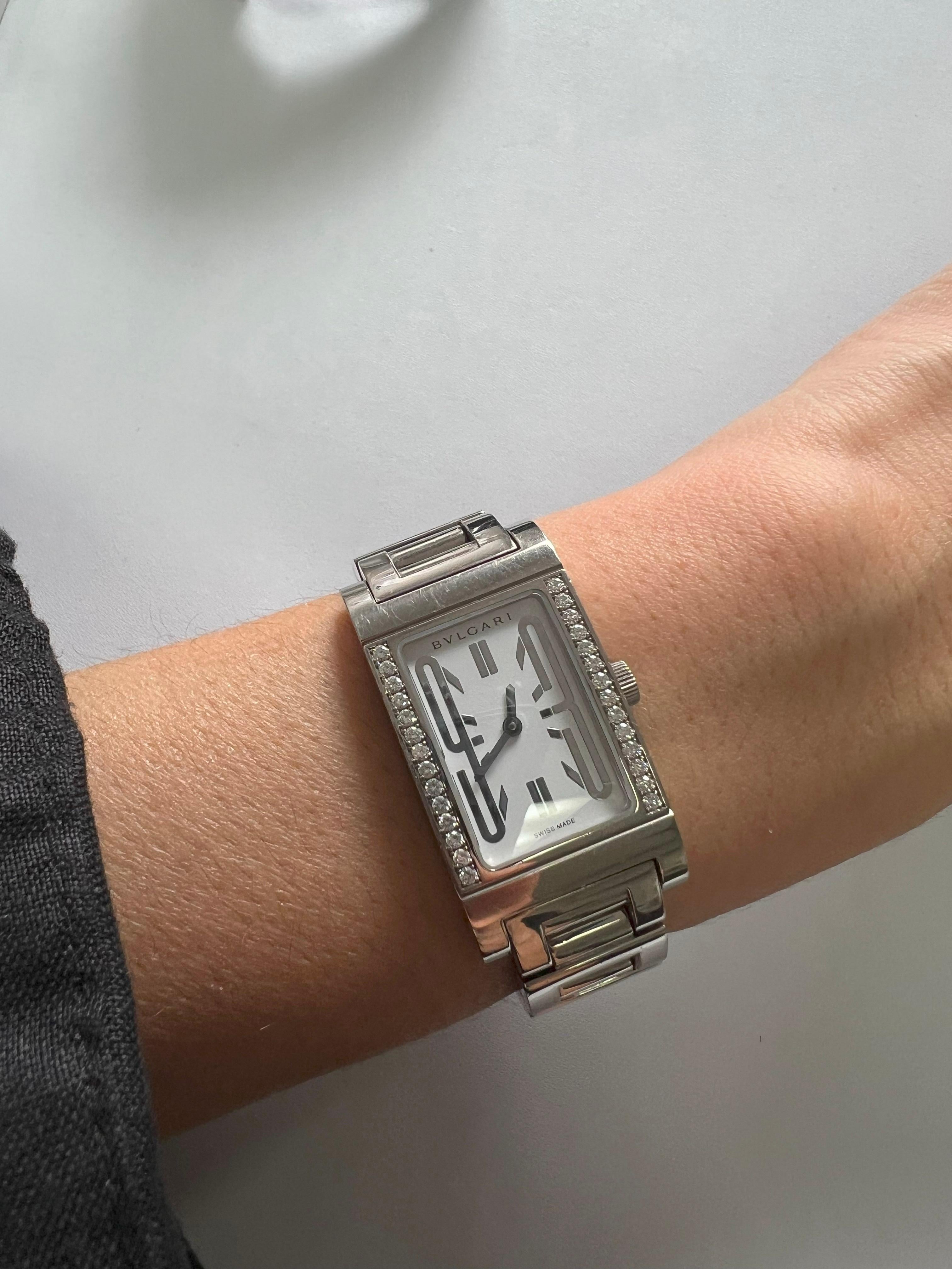 Bvlgari Assioma Diamond Dial 18 Karat White Gold Watch