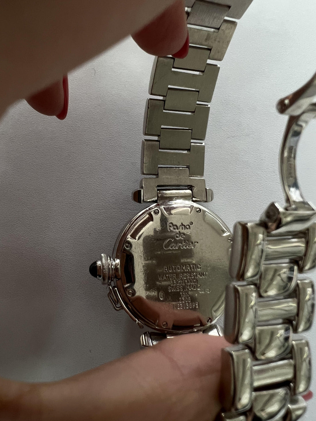 Cartier Pasha de Cartier White Dial Diamonds Halo Grid 18 Karat White Gold Watch