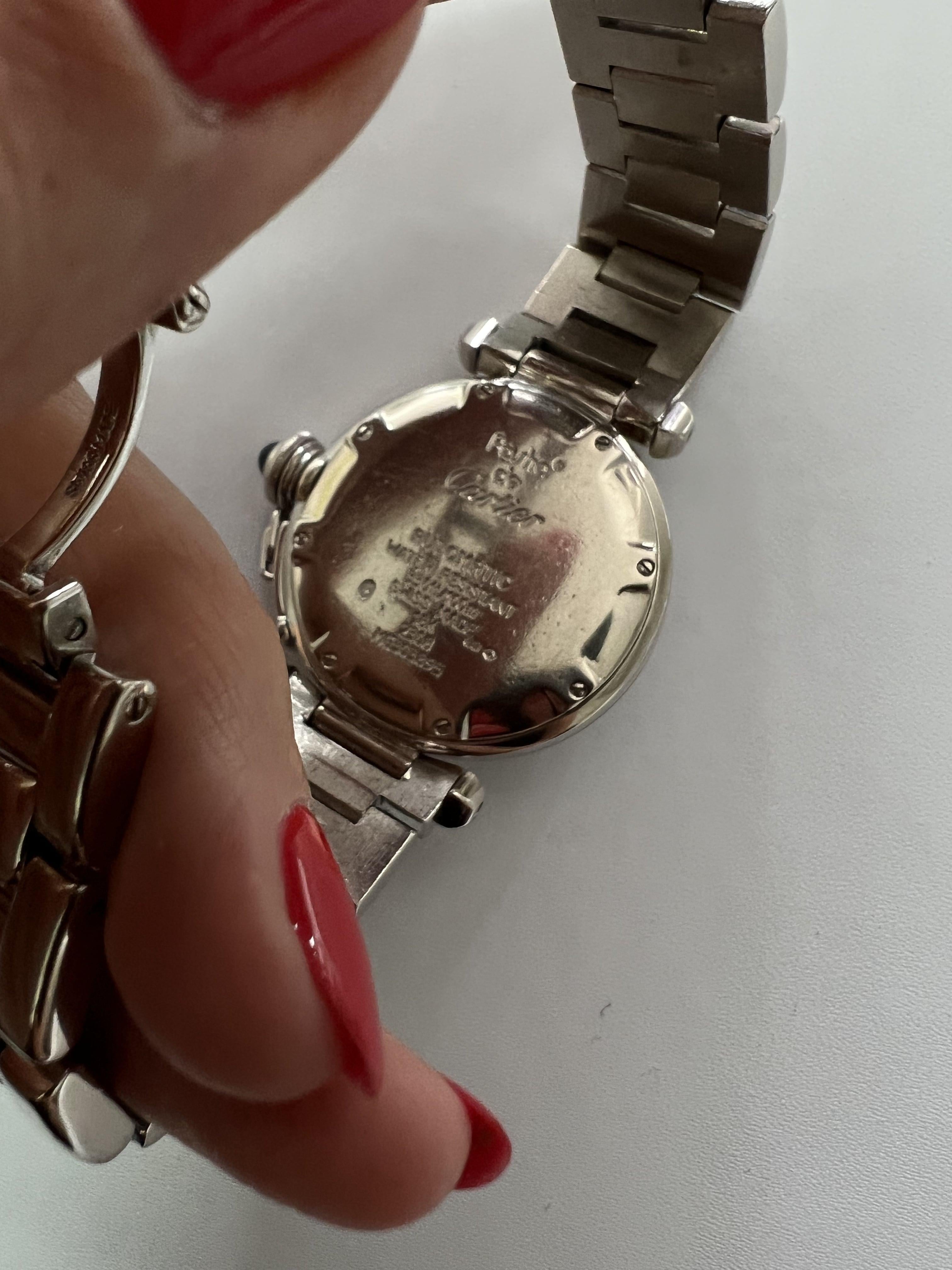 Cartier Pasha de Cartier White Dial Diamonds Halo Grid 18 Karat White Gold Watch
