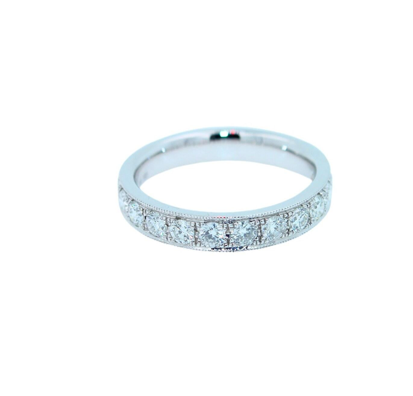 Classic Round Shape Brilliant Cut Diamond Channel Set Eternity Engagement Weddin