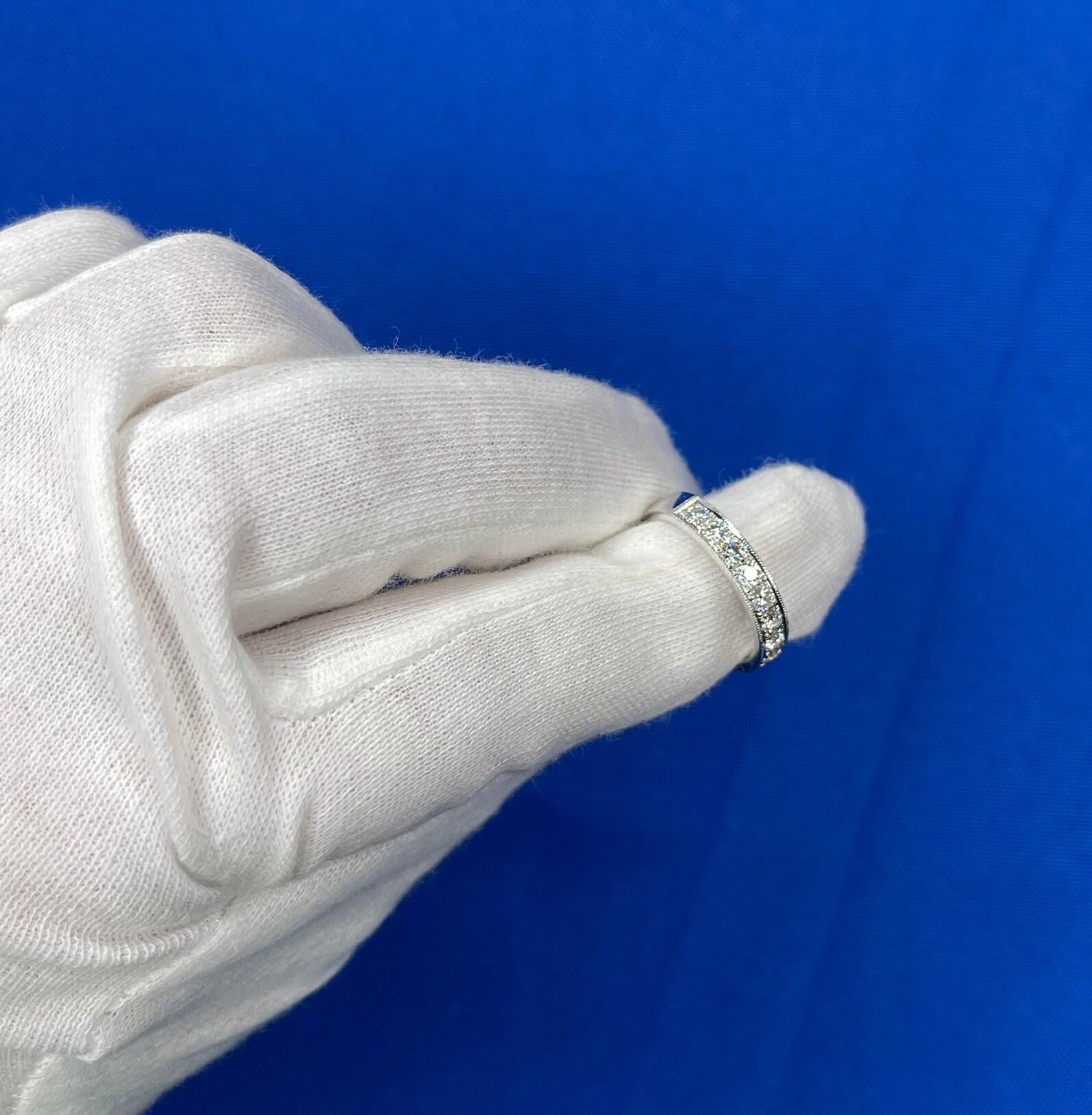 Classic Round Shape Brilliant Cut Diamond Channel Set Eternity Engagement Weddin