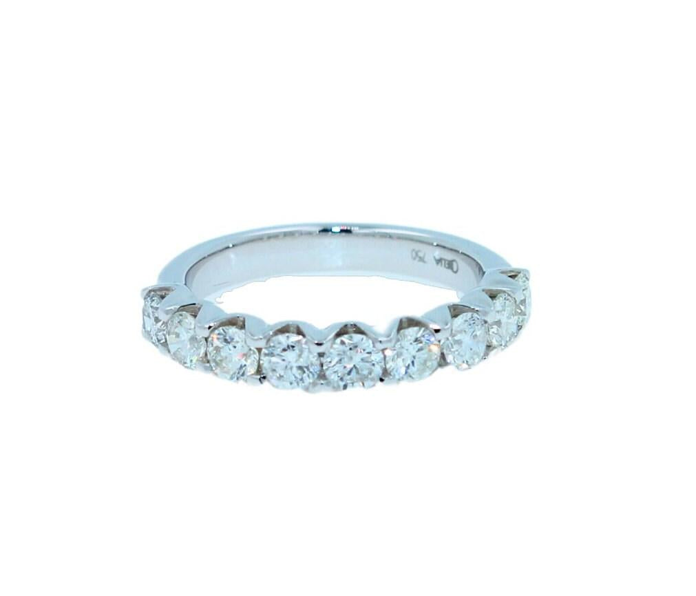 Classic Round Shape Brilliant Cut Diamond U Setting Eternity Stackable Wedding B