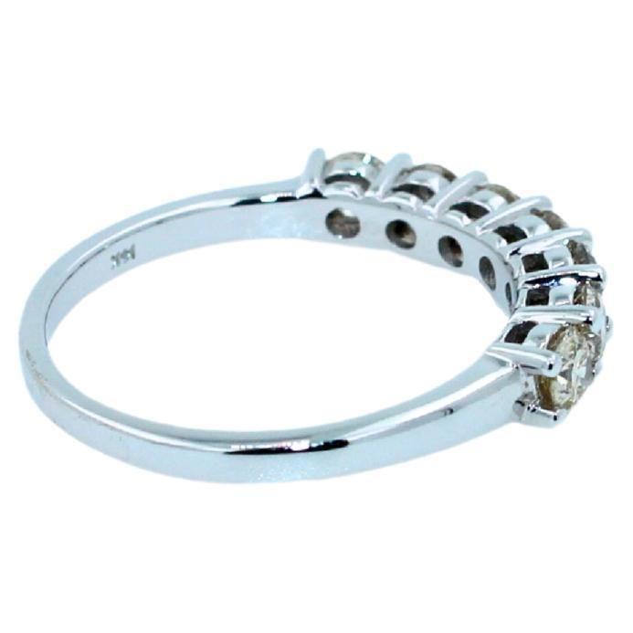 Diamond Classic Stack Eternity Wedding Anniversary Band 18 Karat White Gold Ring